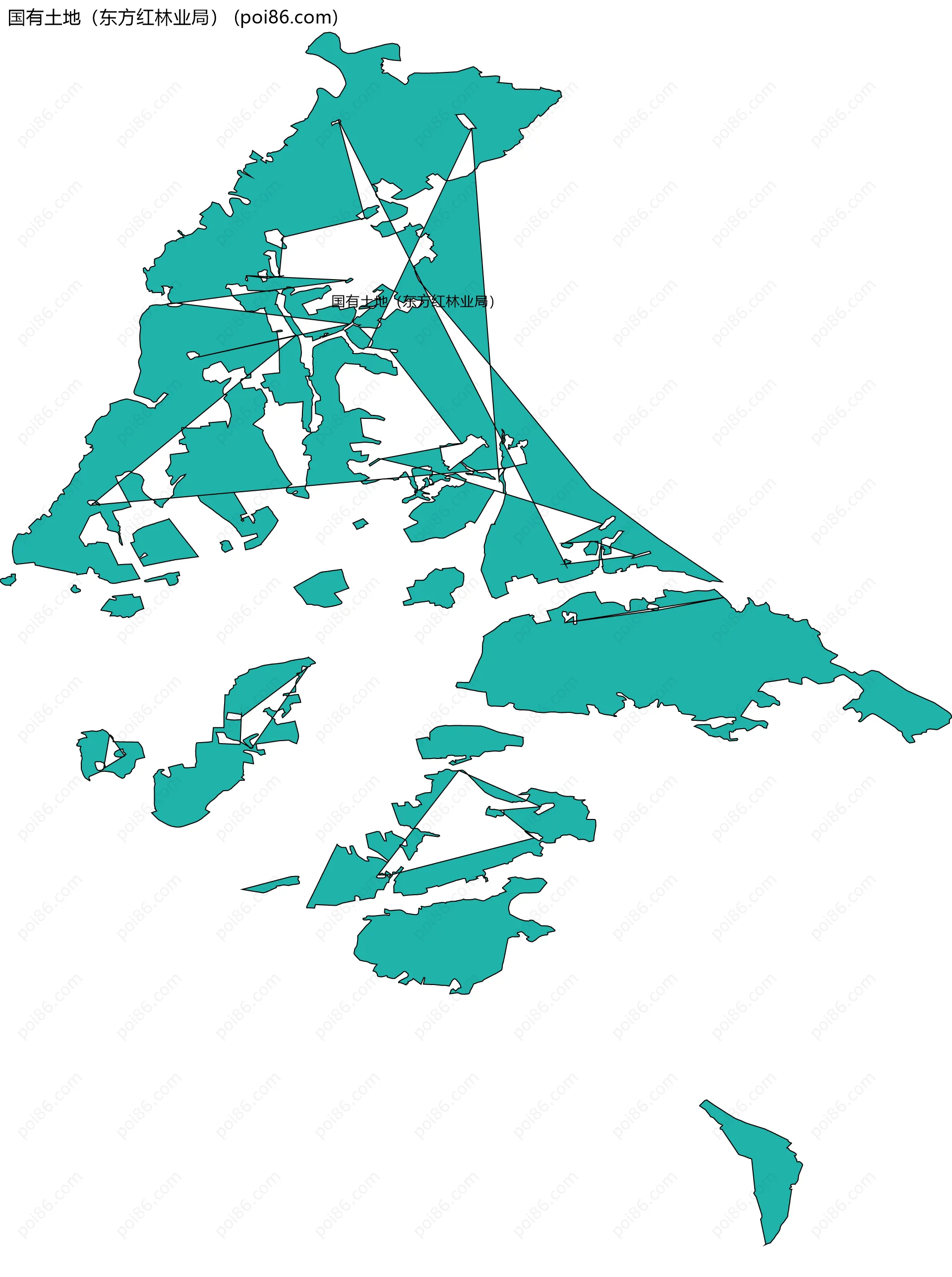 国有土地（东方红林业局）边界地图