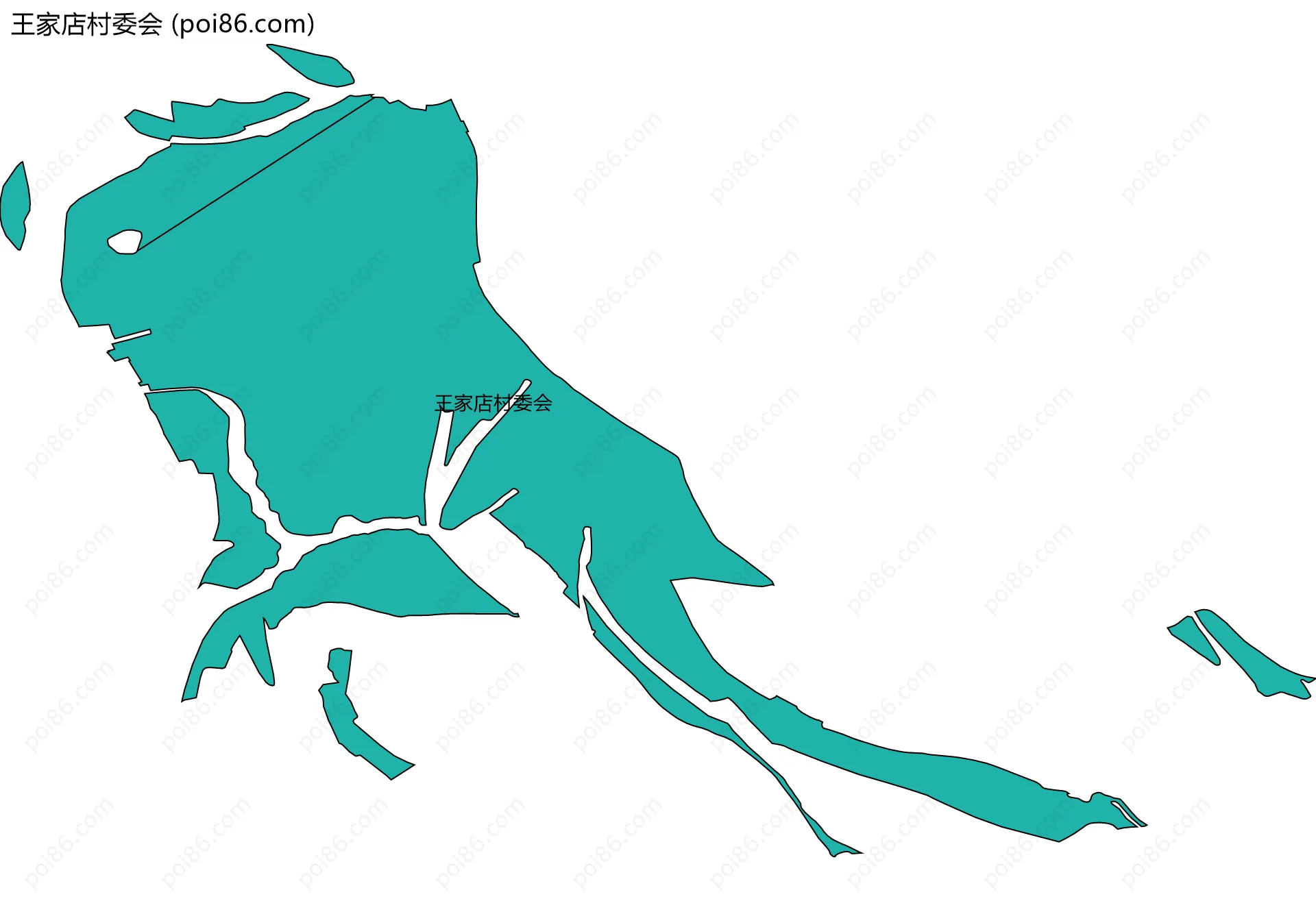 王家店村委会边界地图