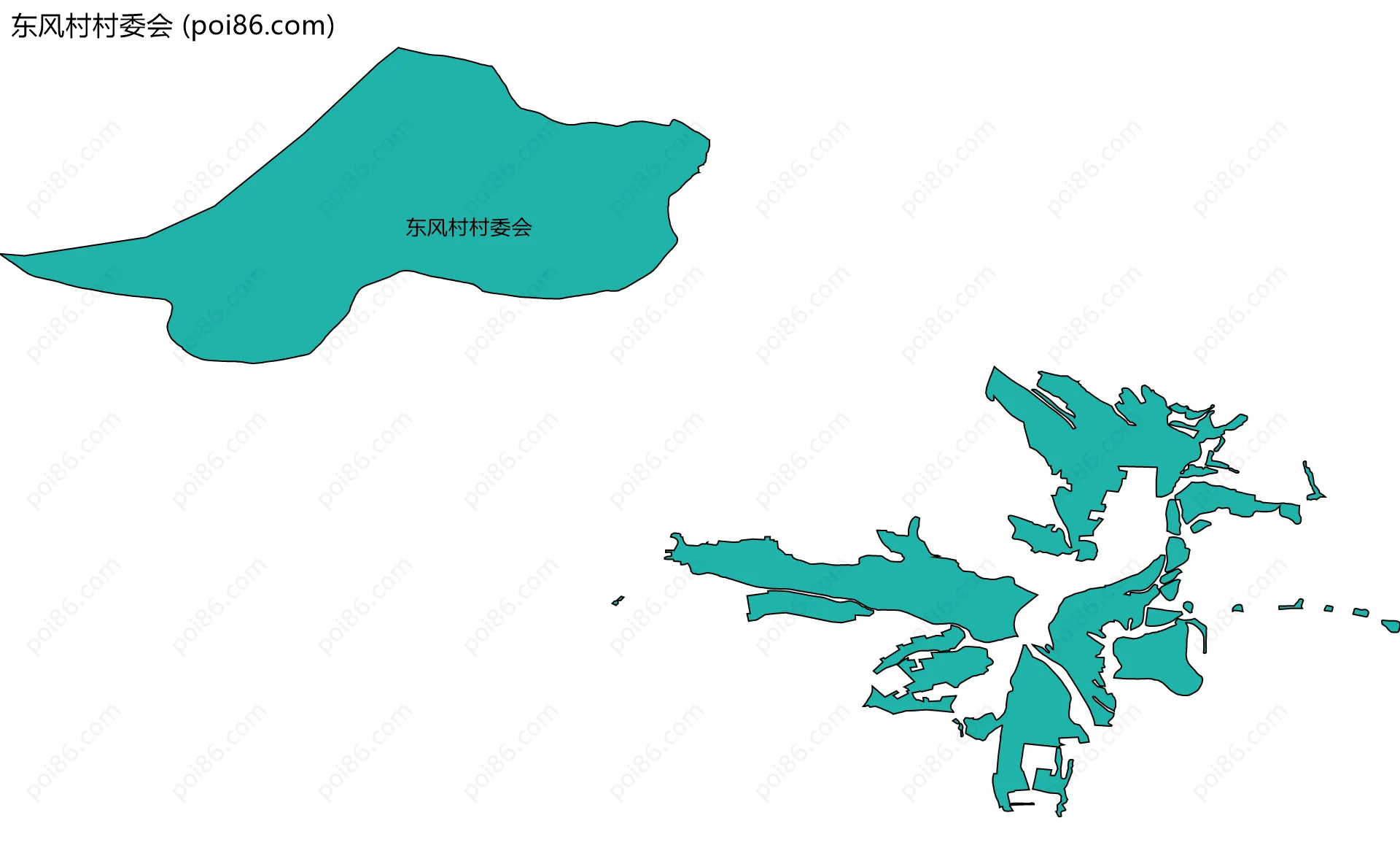 东风村村委会边界地图