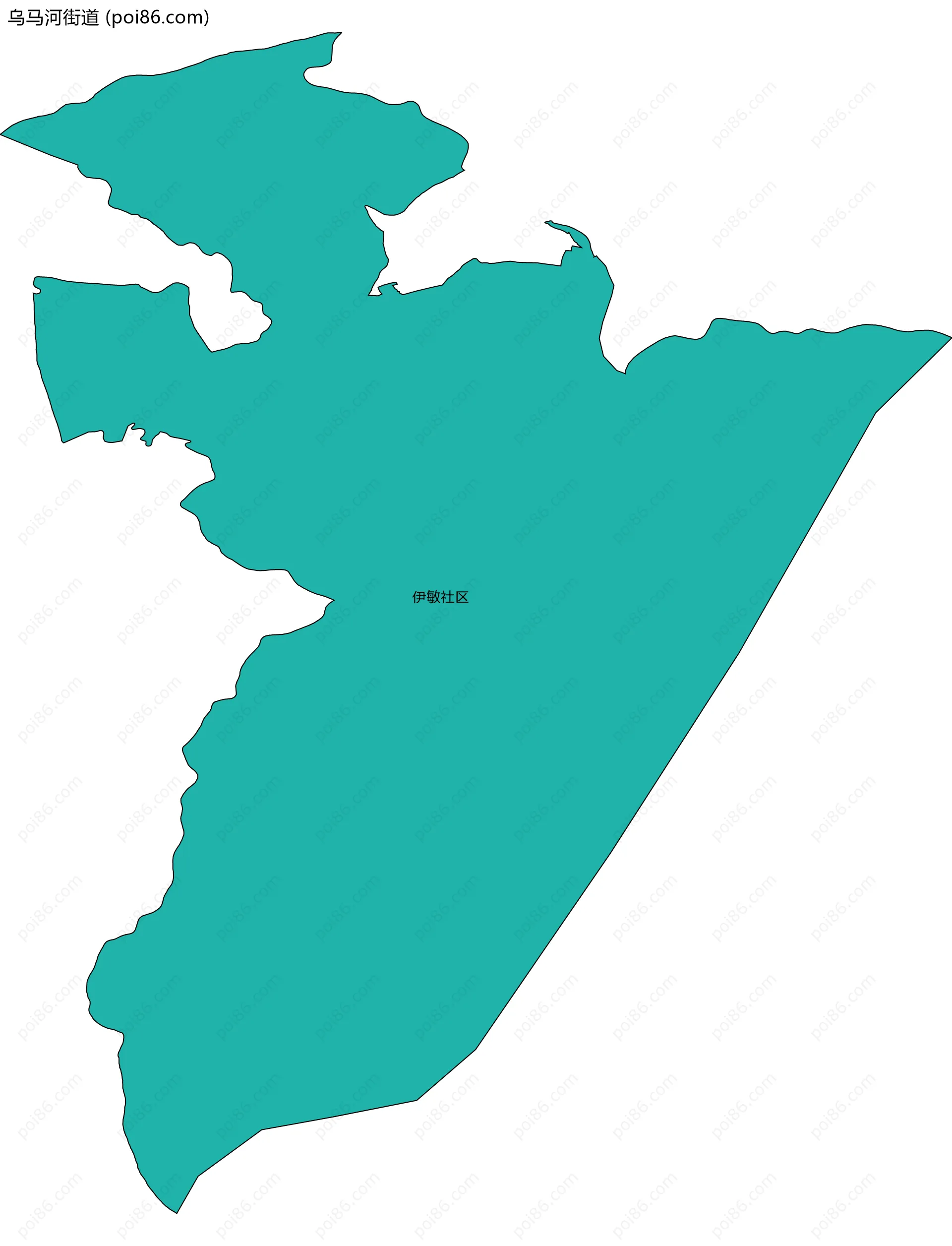 乌马河街道边界地图(五级行政区划)