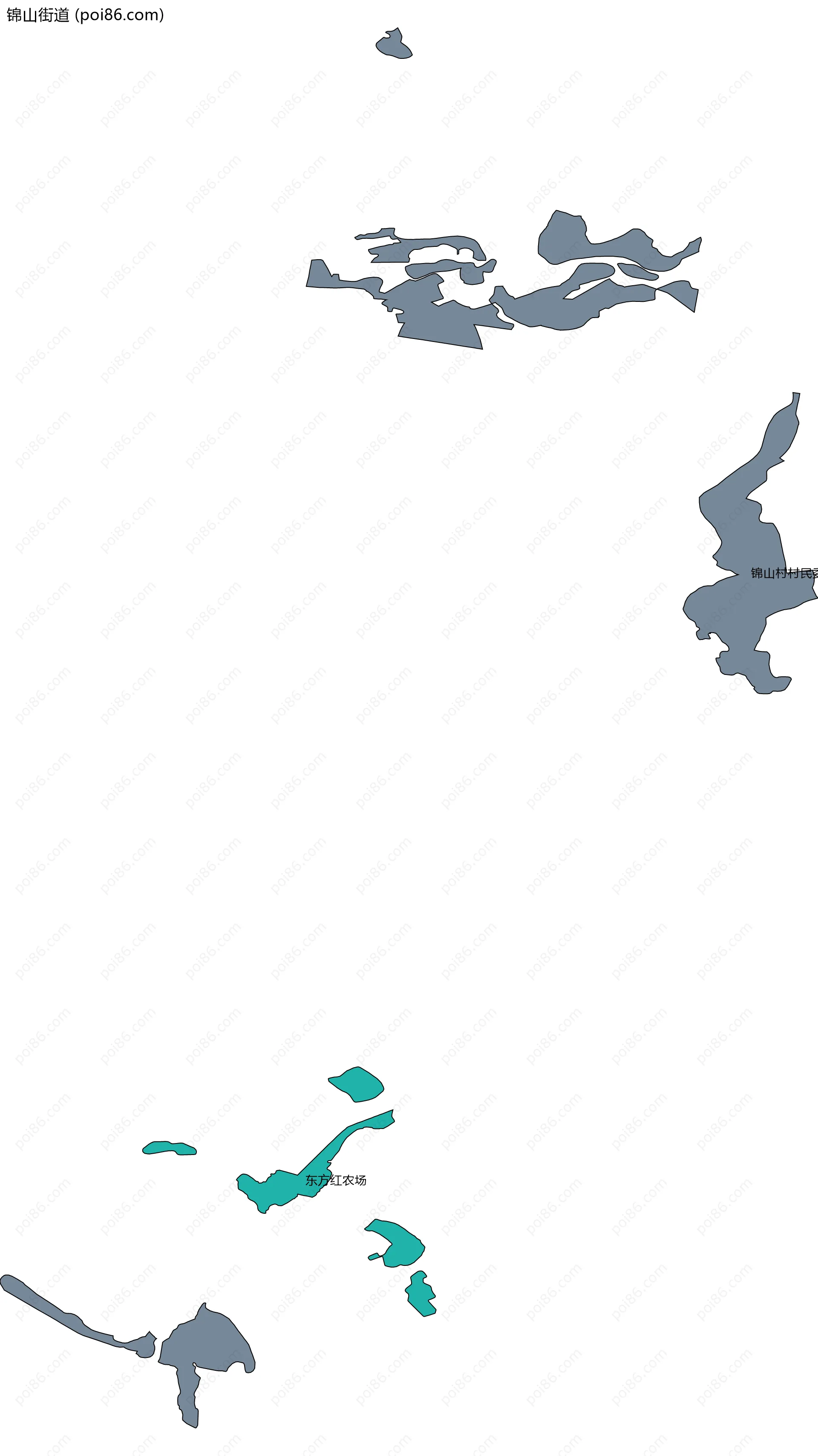 锦山街道边界地图(五级行政区划)