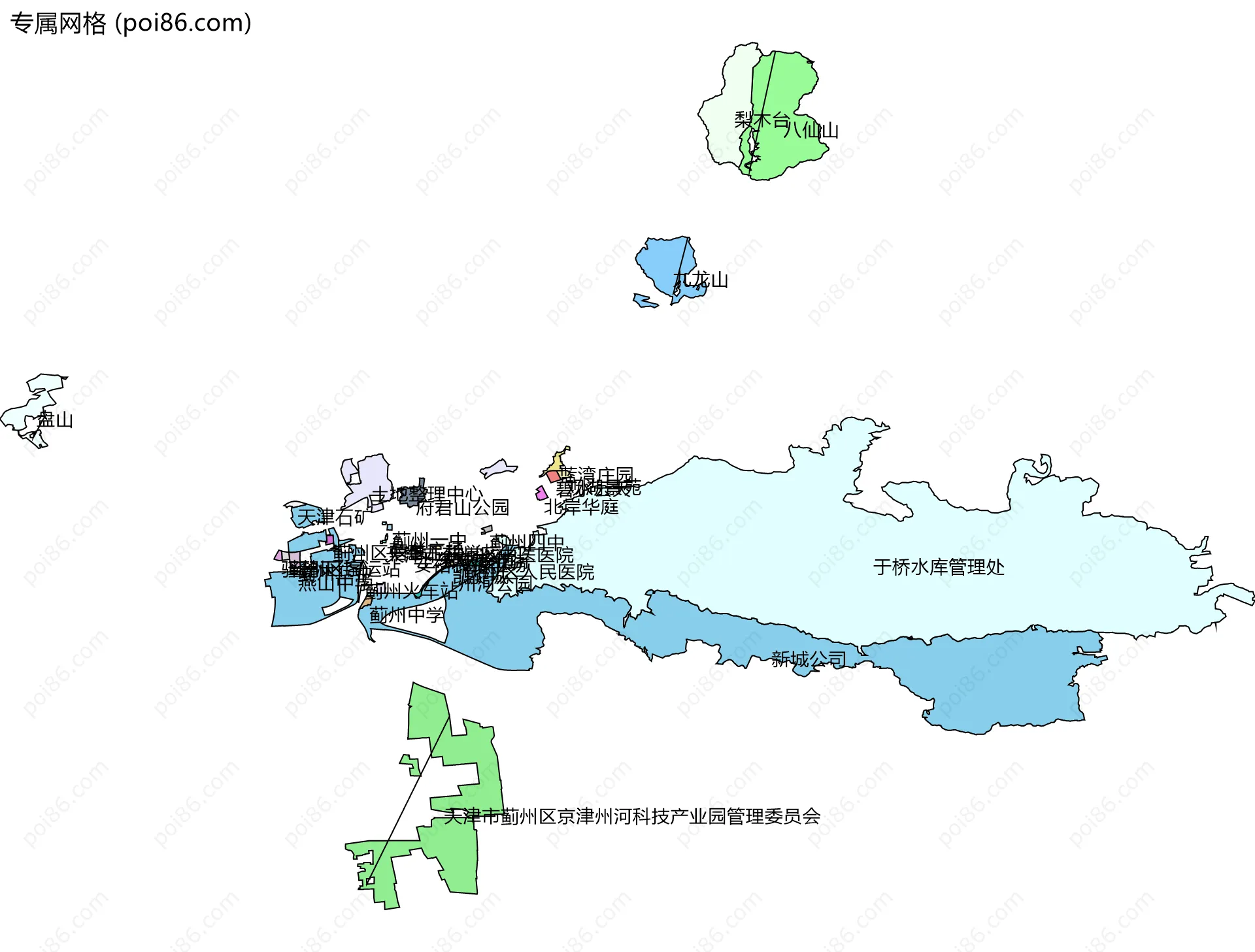 专属网格边界地图(五级行政区划)