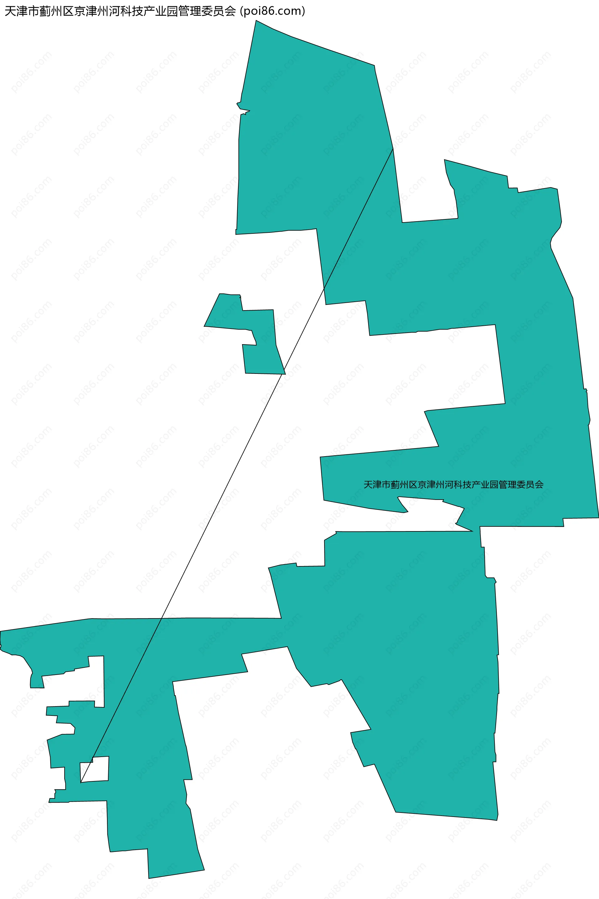 天津市蓟州区京津州河科技产业园管理委员会边界地图