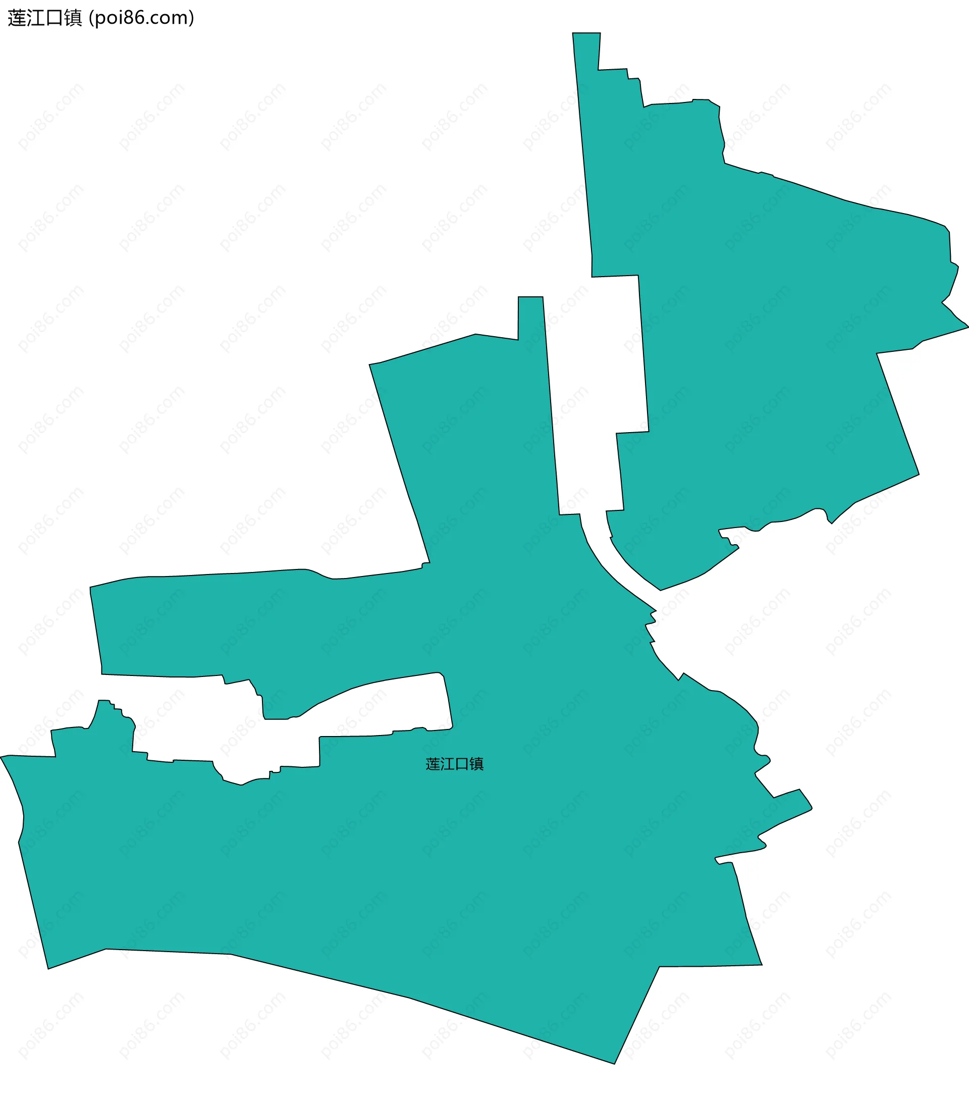 莲江口镇边界地图