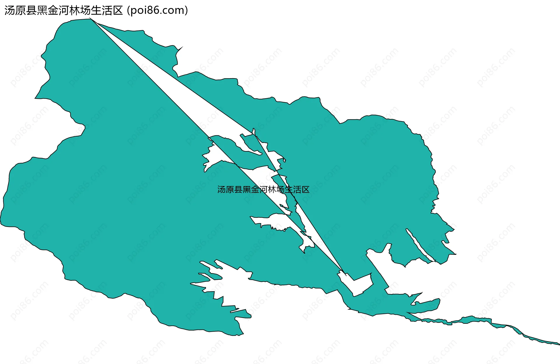 汤原县黑金河林场生活区边界地图