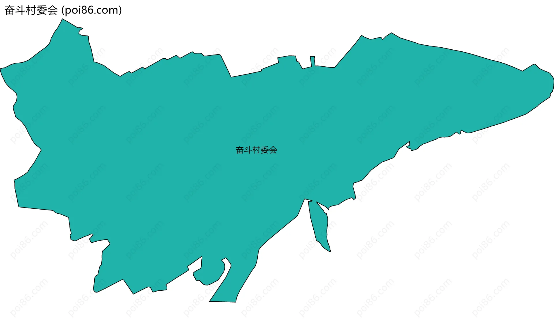 奋斗村委会边界地图