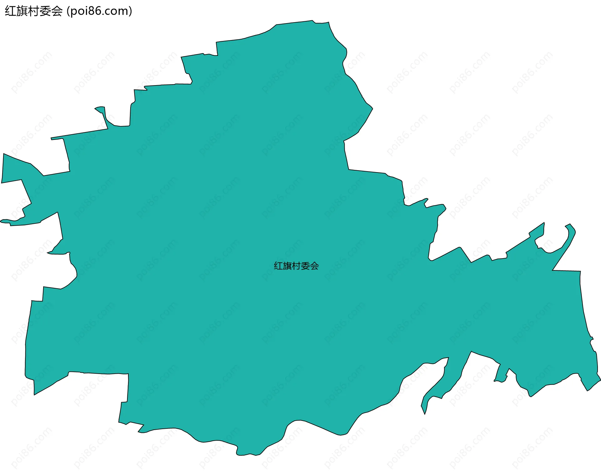 红旗村委会边界地图