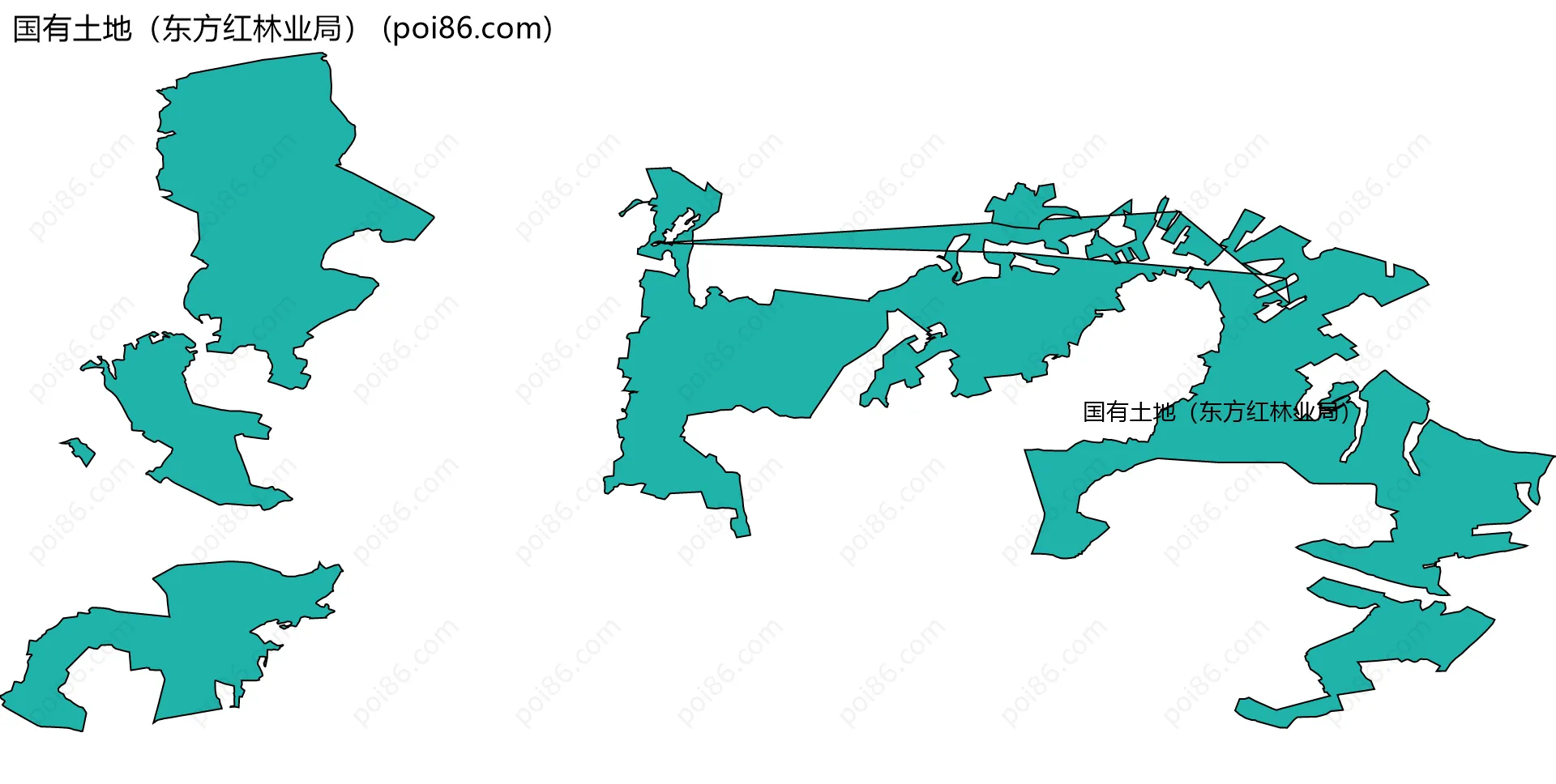 国有土地（东方红林业局）边界地图