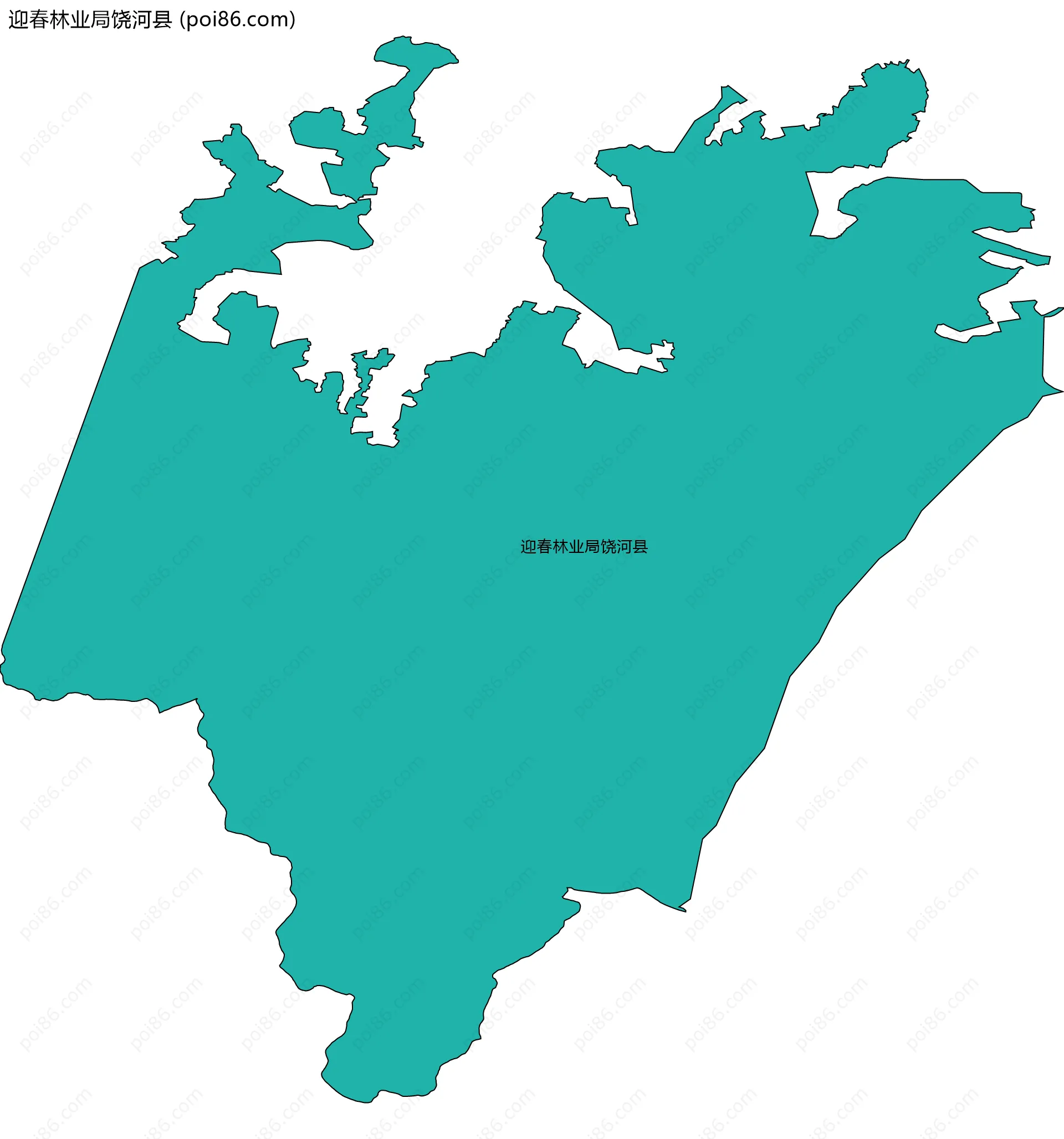 迎春林业局饶河县边界地图