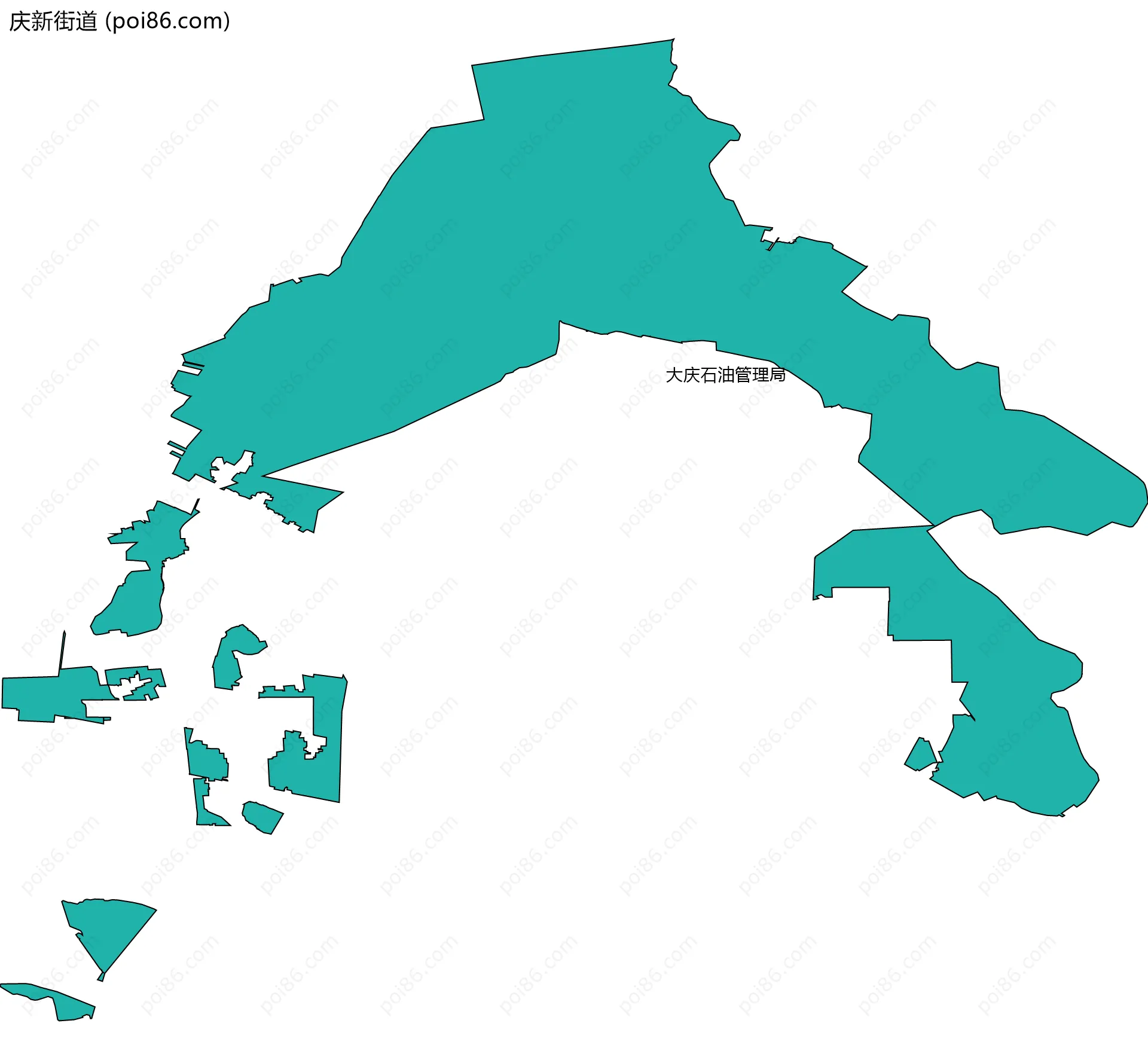 庆新街道边界地图(五级行政区划)