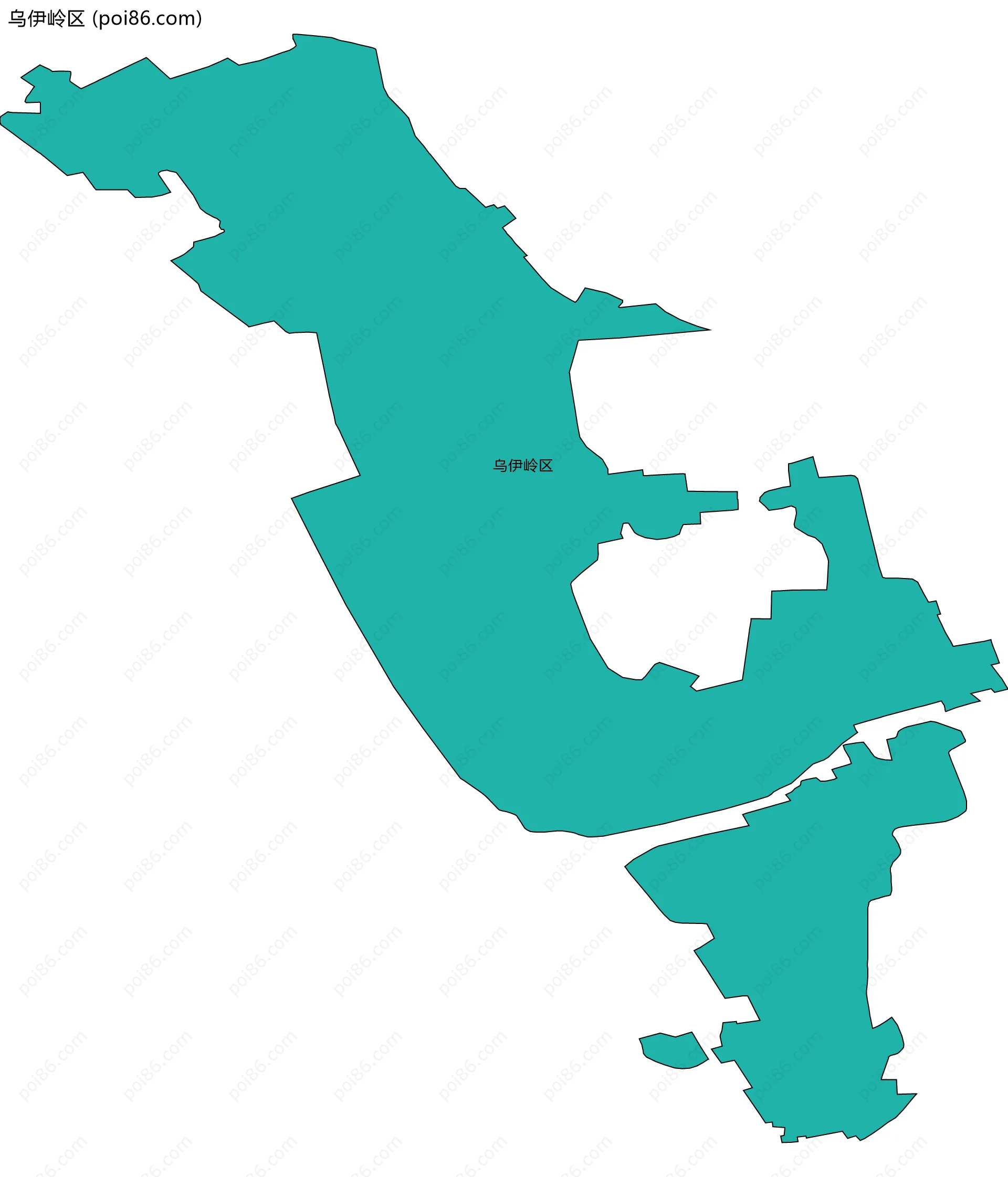 乌伊岭区边界地图