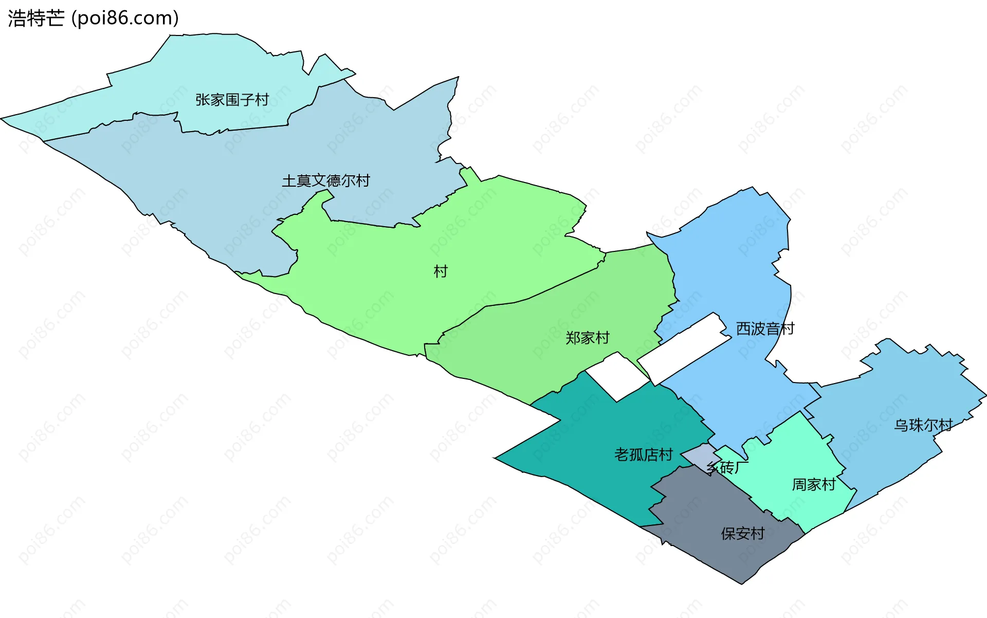 浩特芒边界地图(五级行政区划)