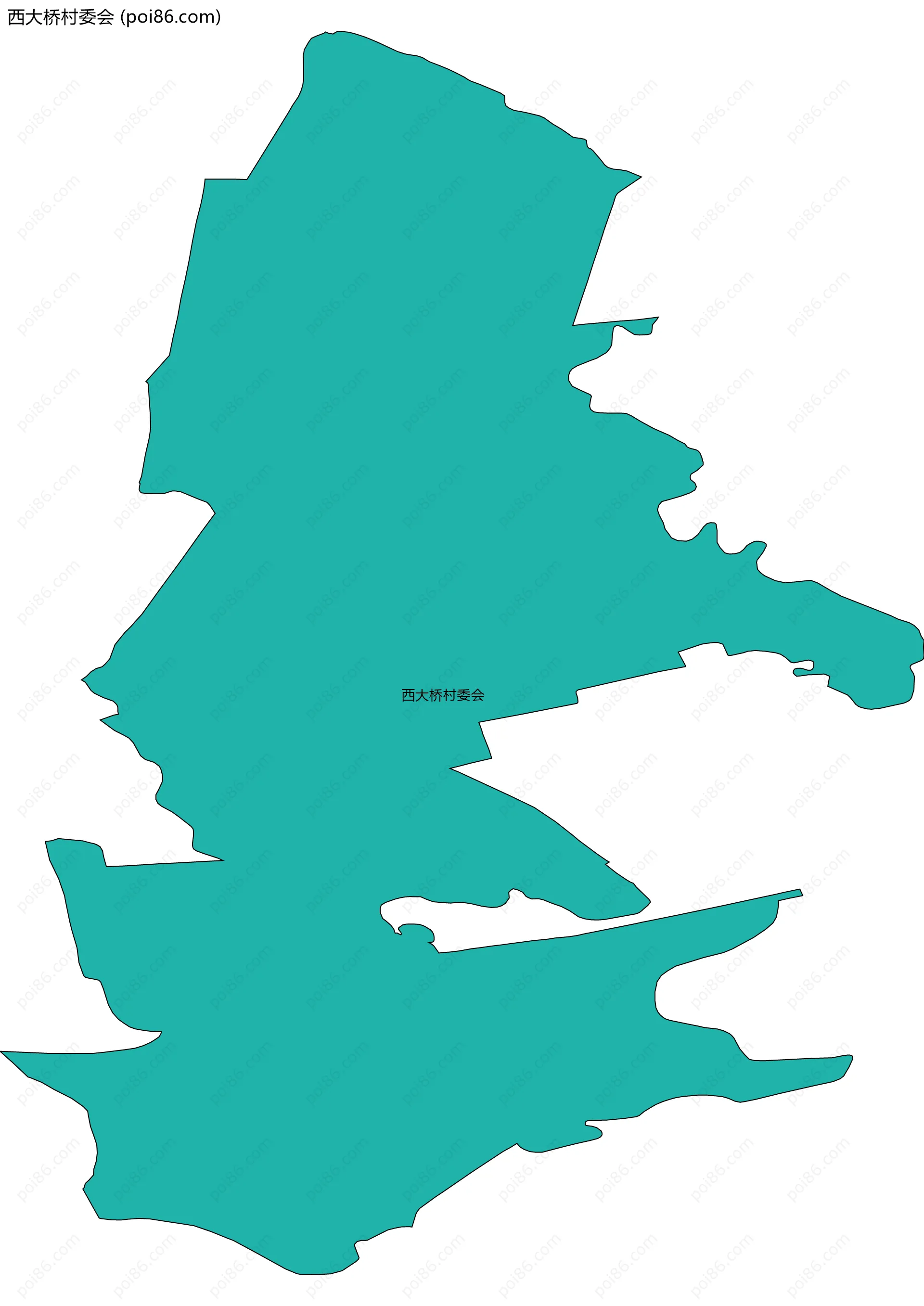 西大桥村委会边界地图