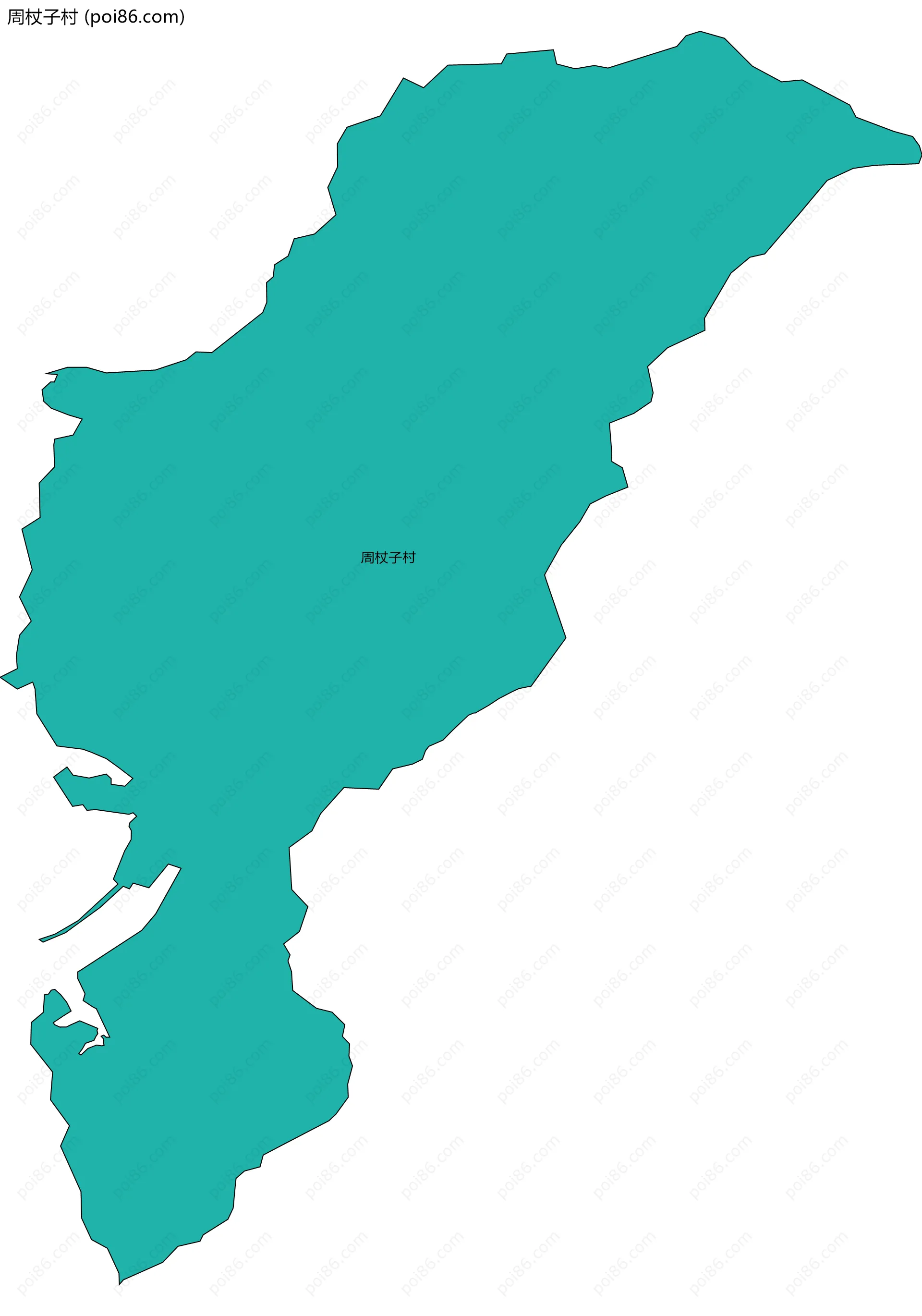 周杖子村边界地图