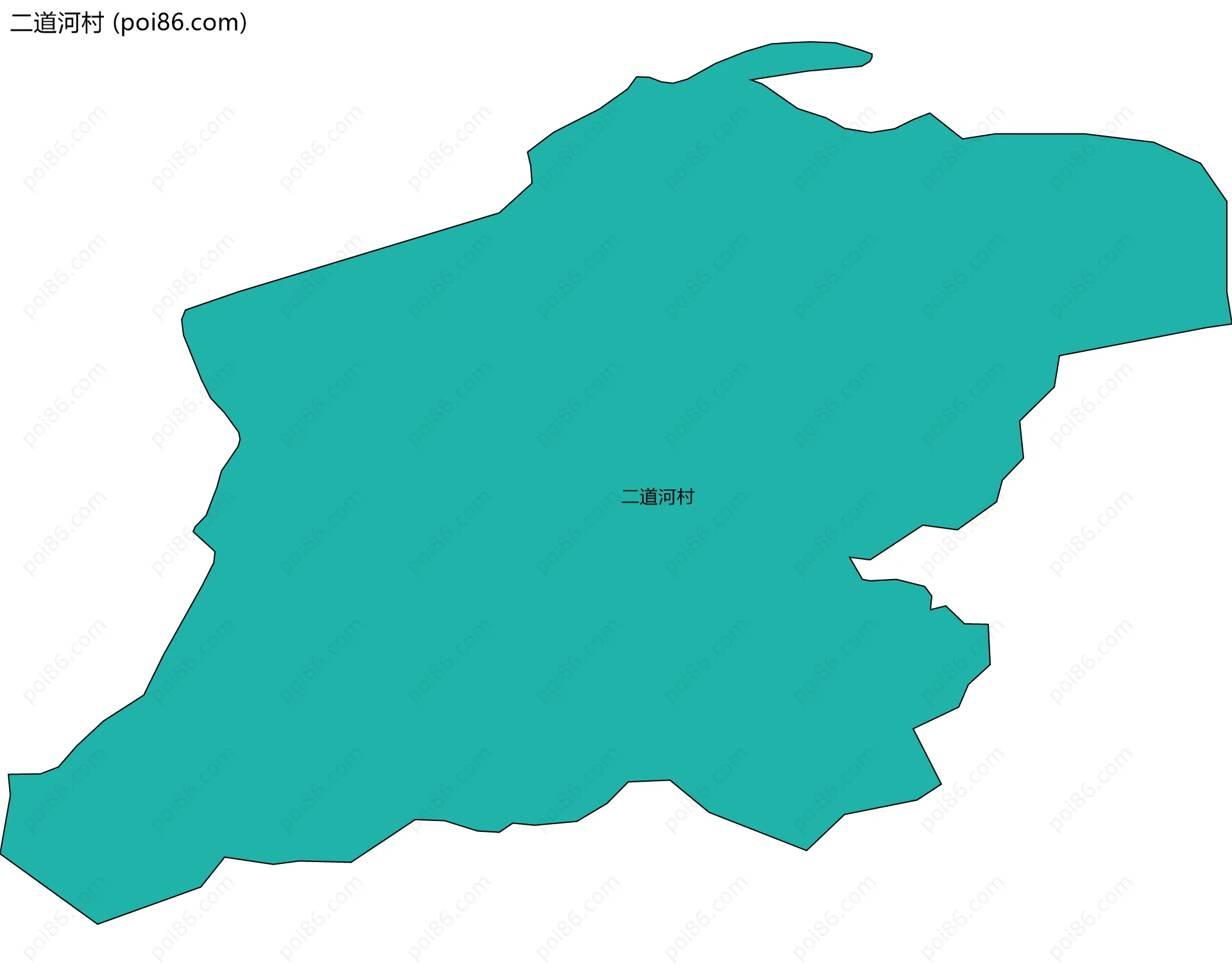 二道河村边界地图