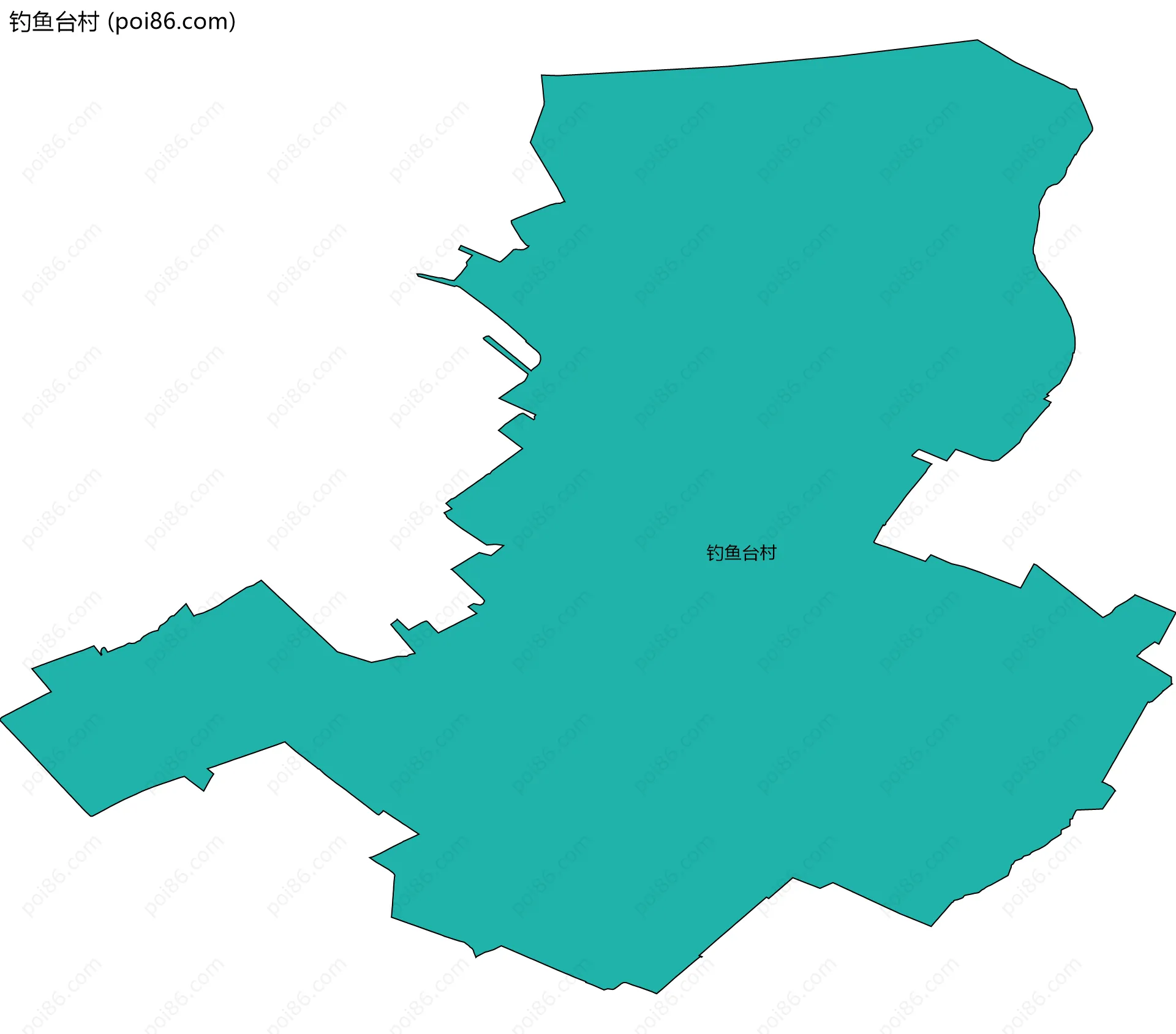 钓鱼台村边界地图