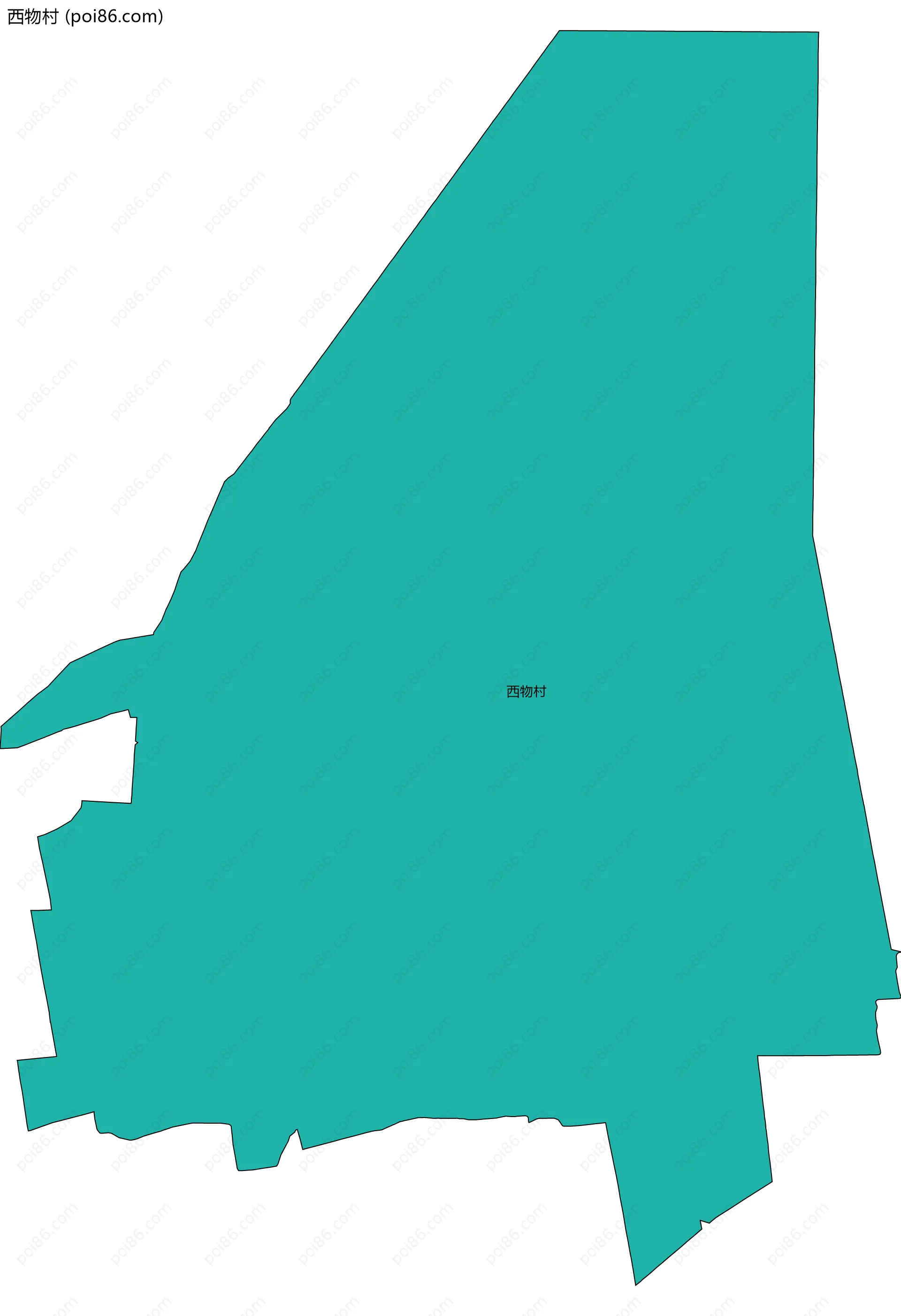 西物村边界地图