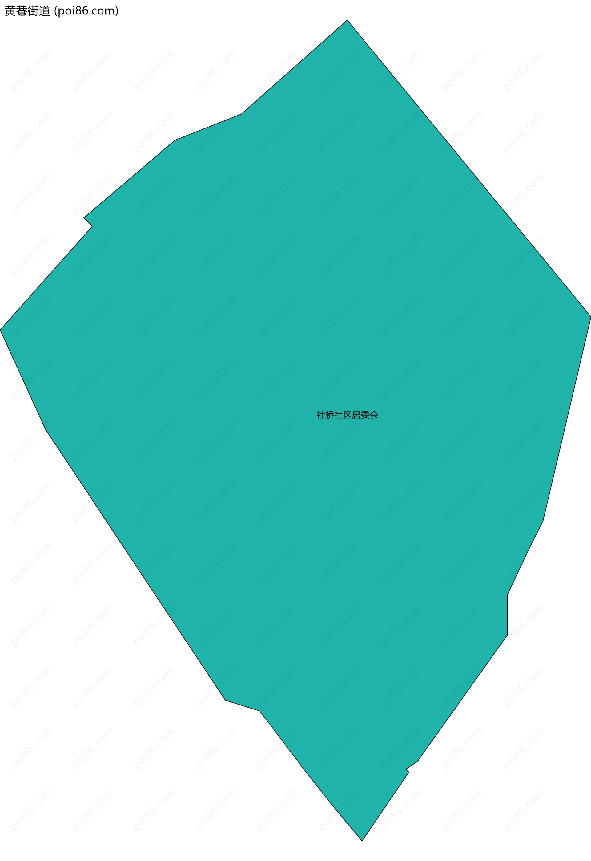 黄巷街道边界地图(五级行政区划)