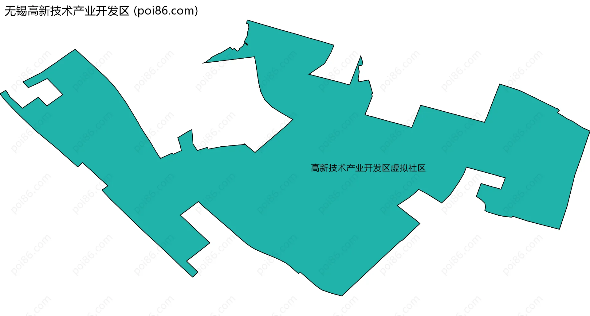 无锡高新技术产业开发区边界地图(五级行政区划)