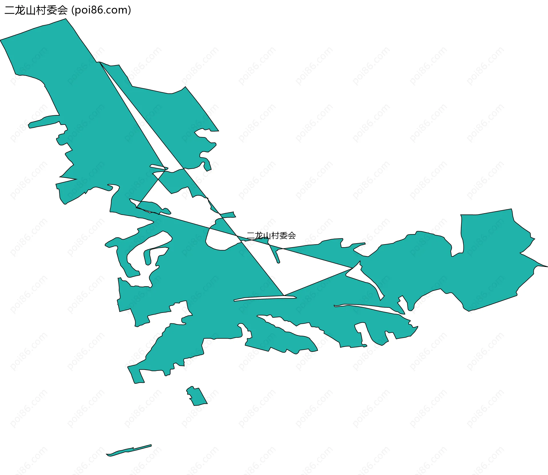 二龙山村委会边界地图