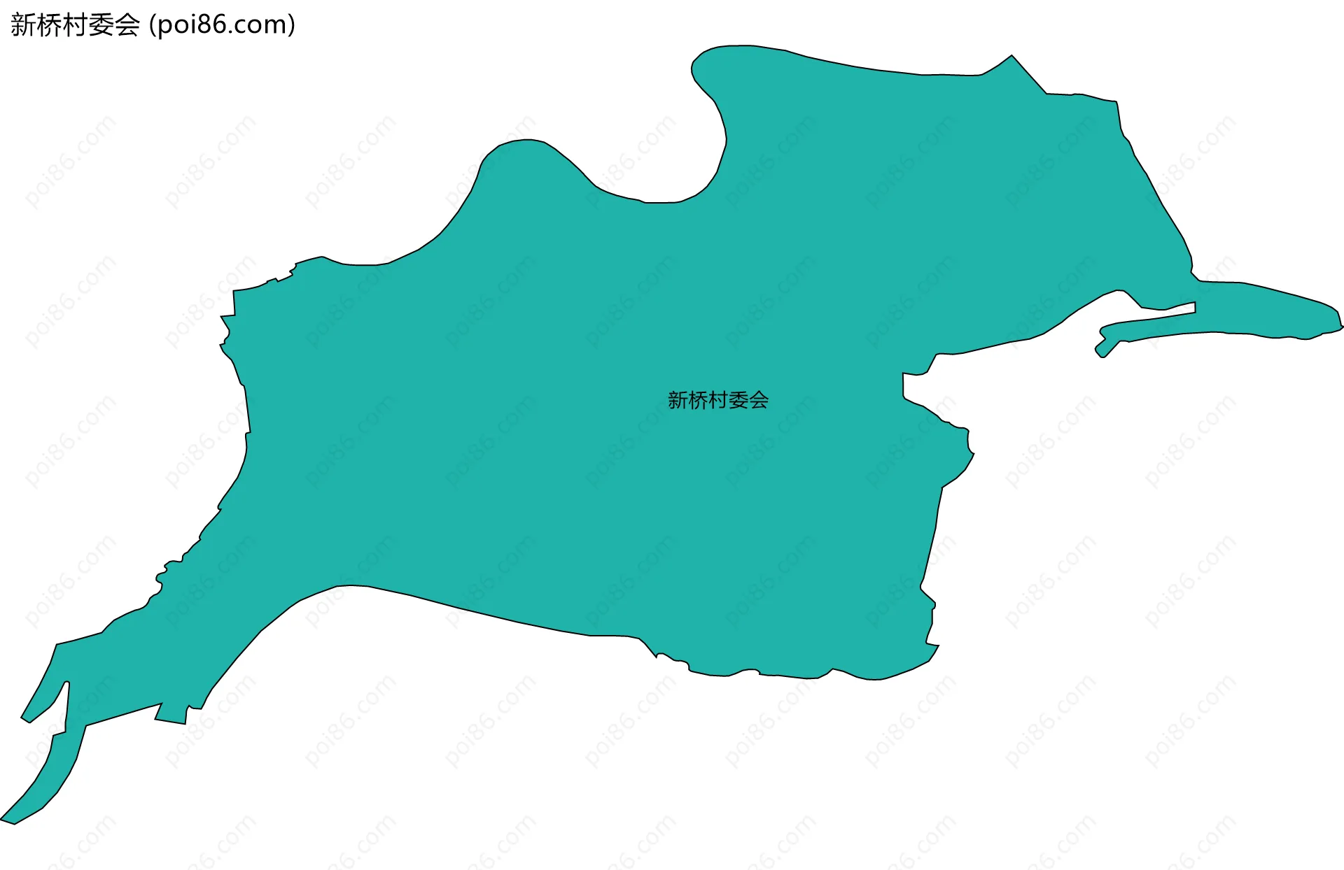 新桥村委会边界地图