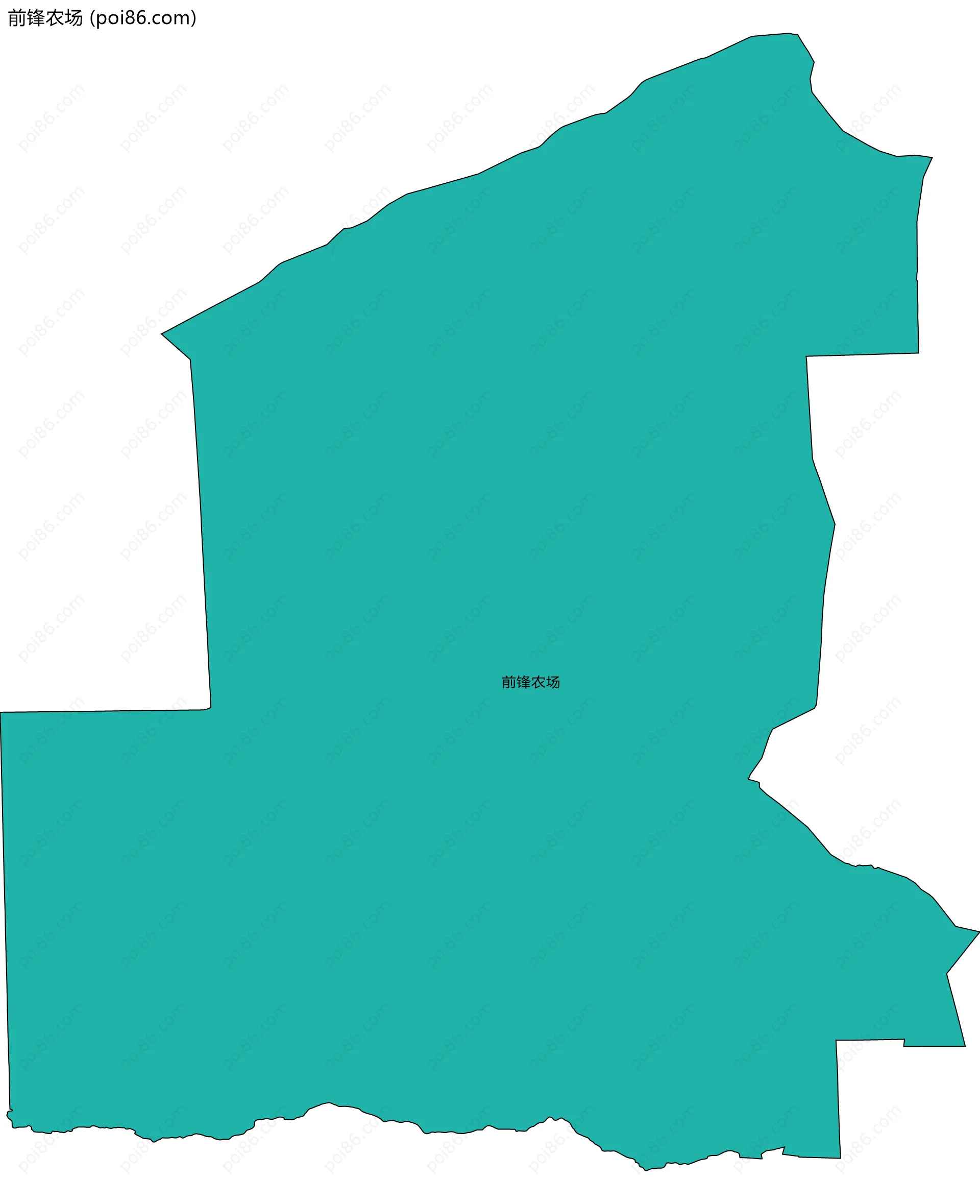 前锋农场边界地图(五级行政区划)