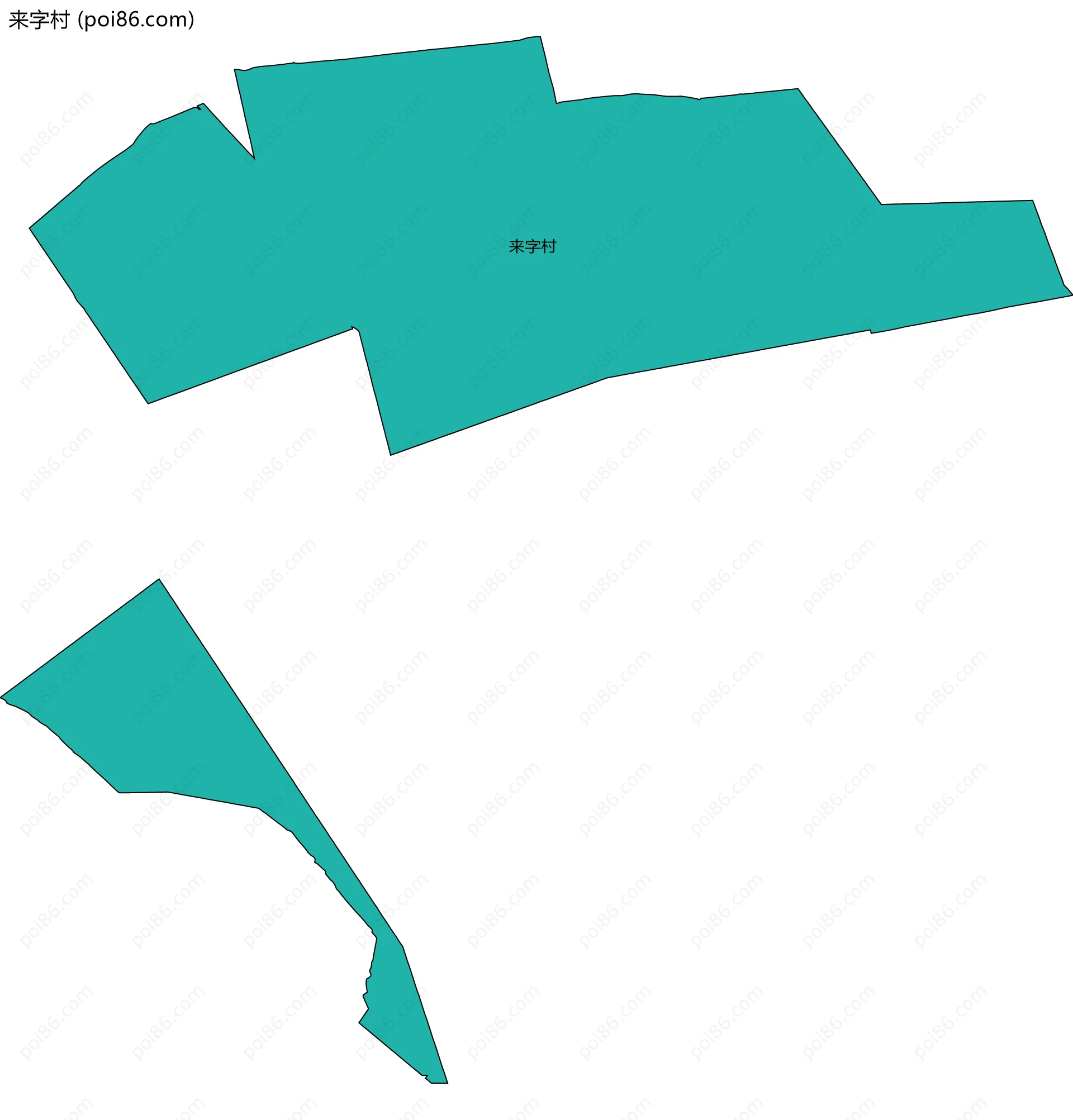 来字村边界地图