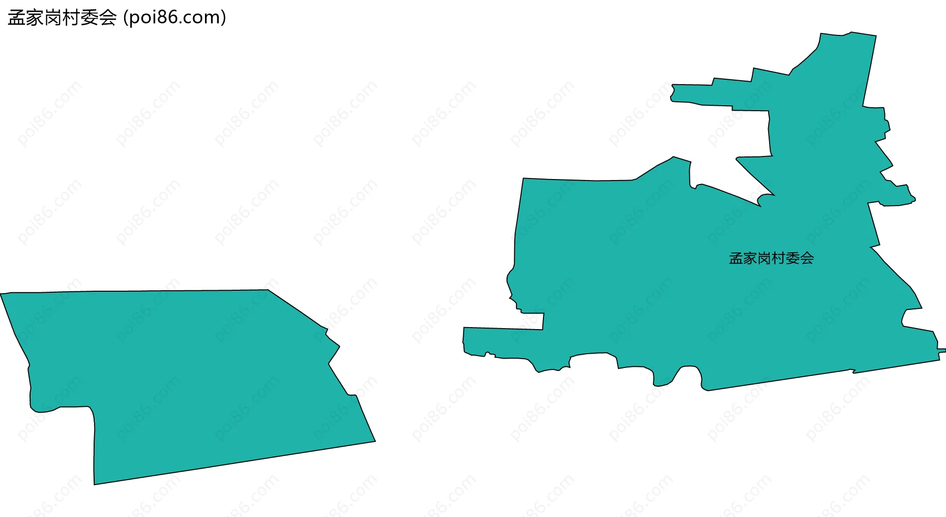 孟家岗村委会边界地图