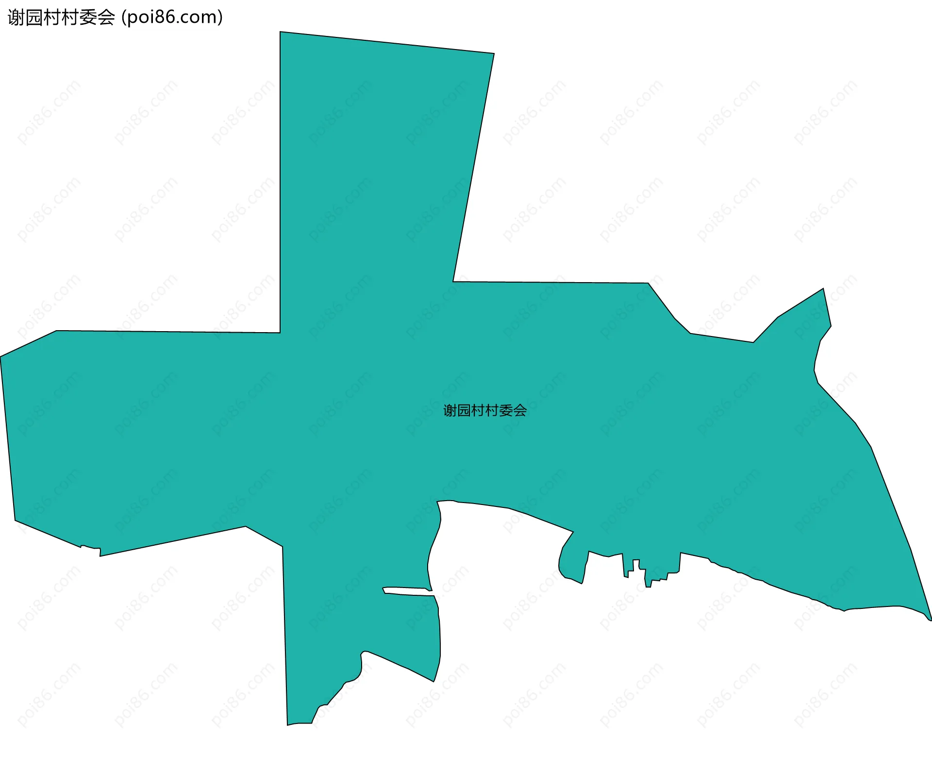 谢园村村委会边界地图