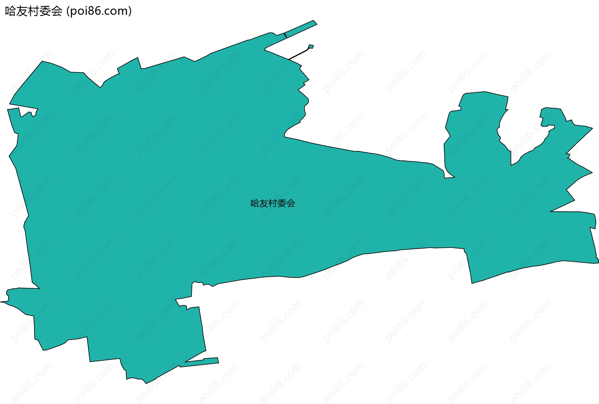 哈友村委会边界地图
