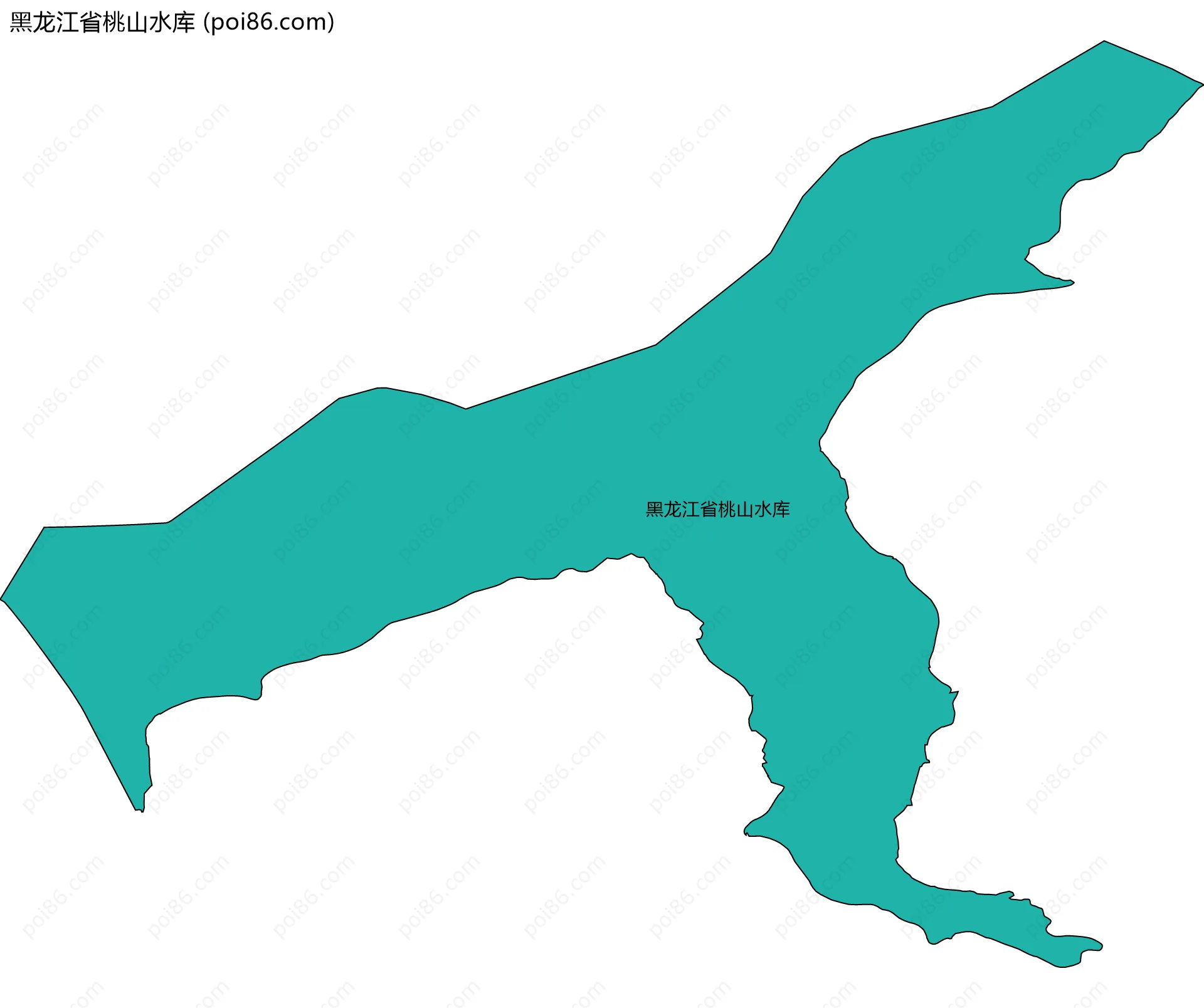 黑龙江省桃山水库边界地图