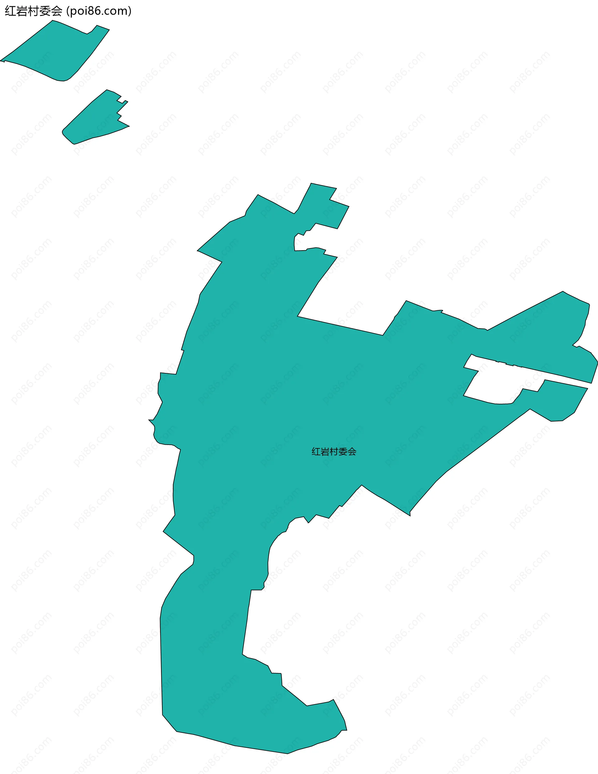 红岩村委会边界地图