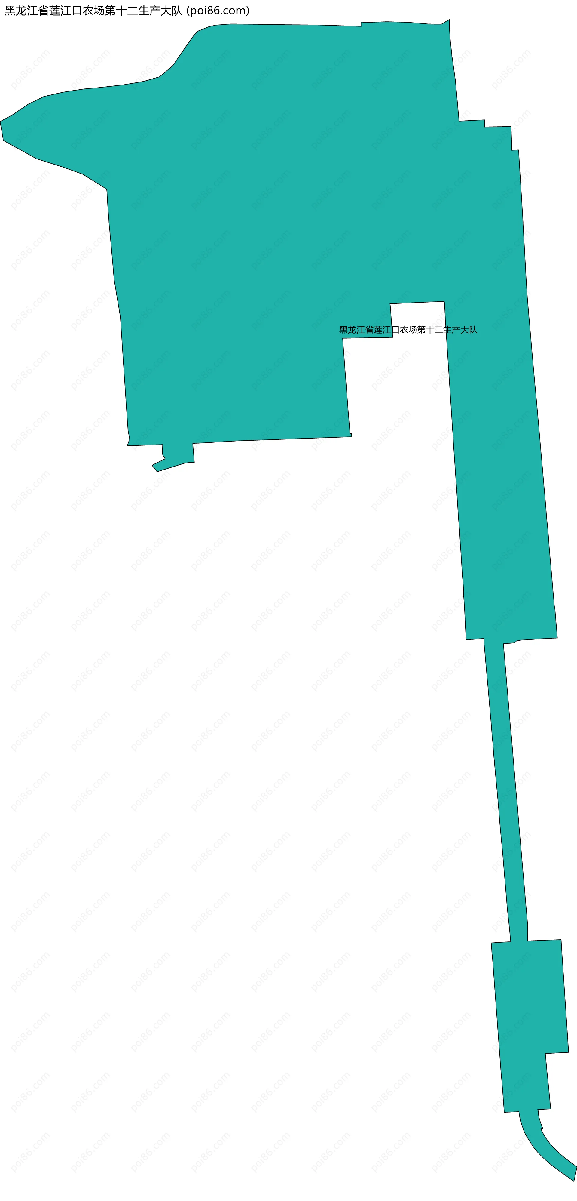黑龙江省莲江口农场第十二生产大队边界地图