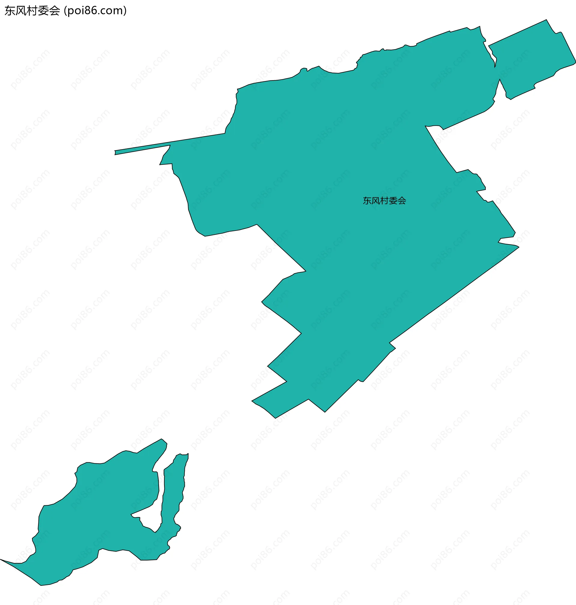 东风村委会边界地图