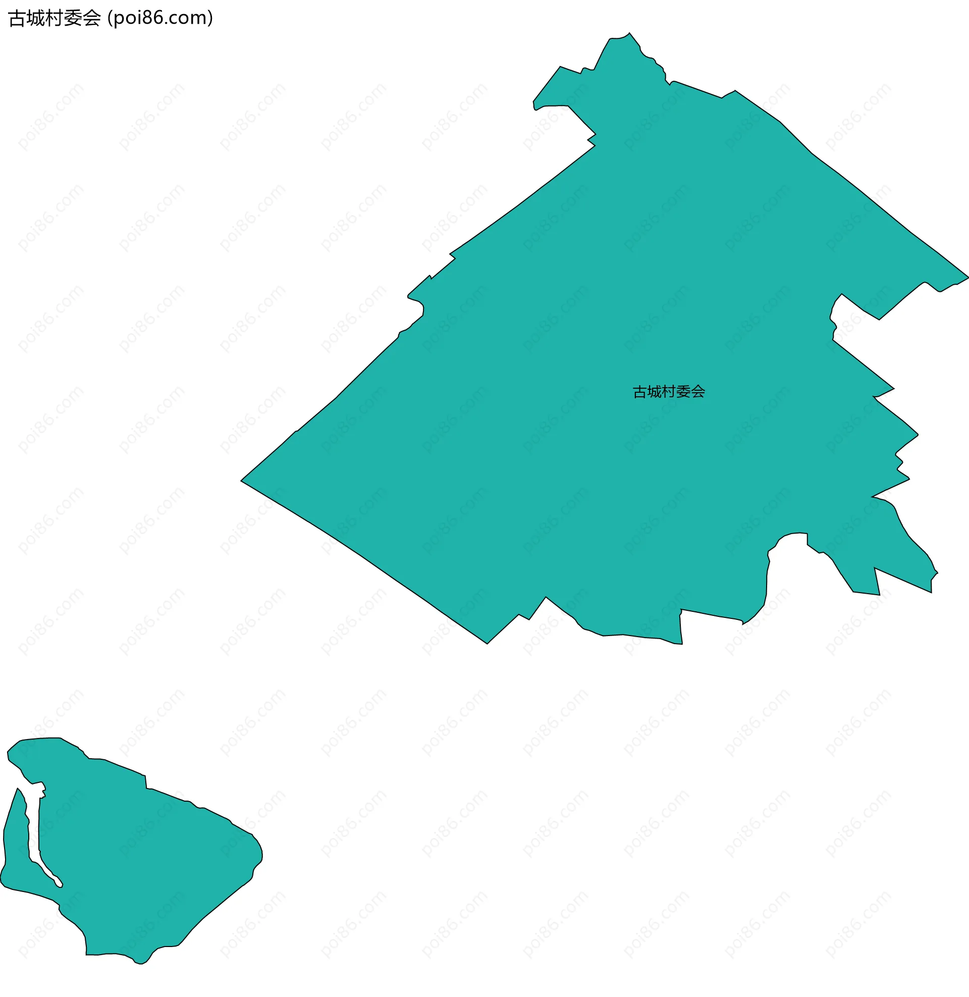 古城村委会边界地图