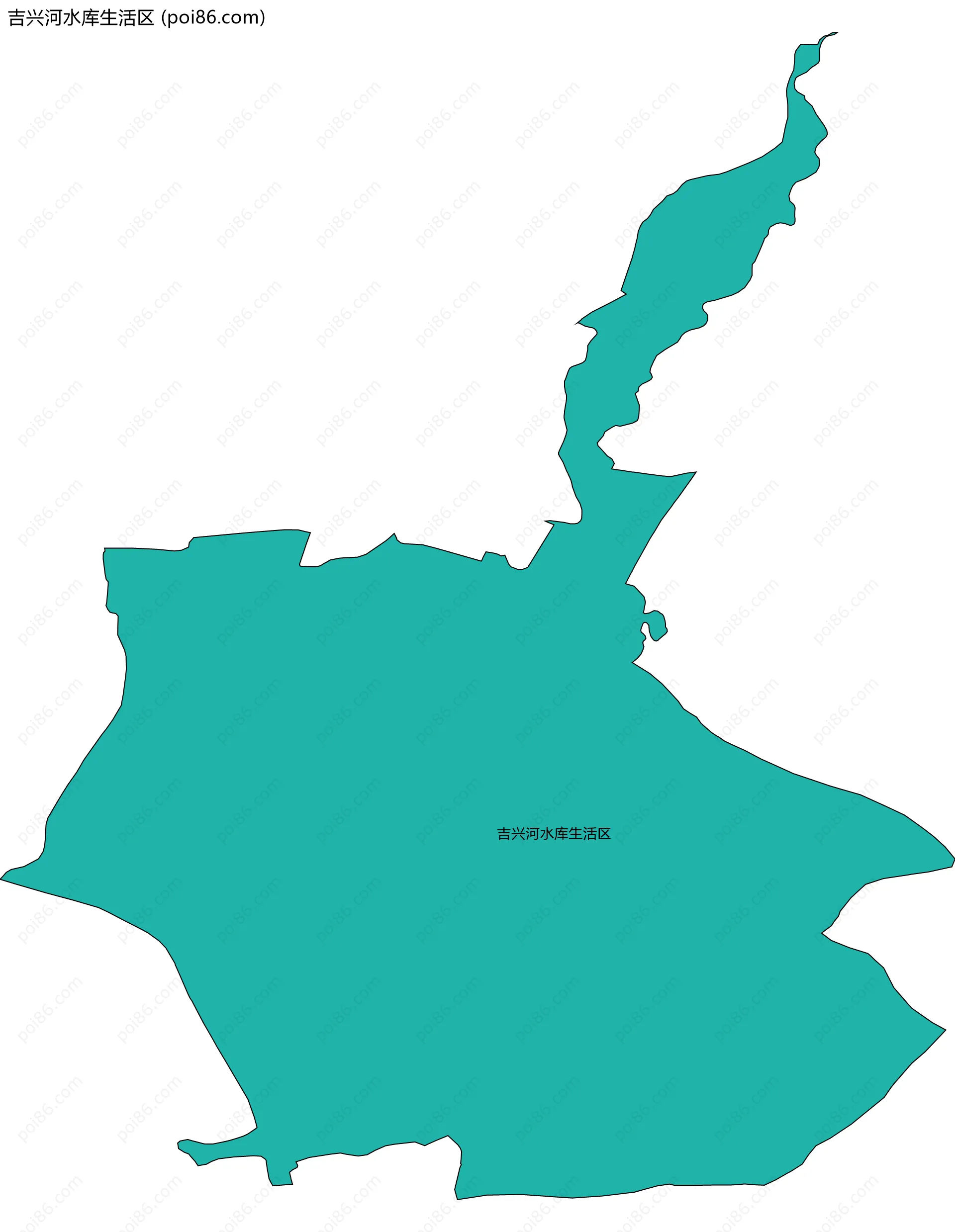 吉兴河水库生活区边界地图