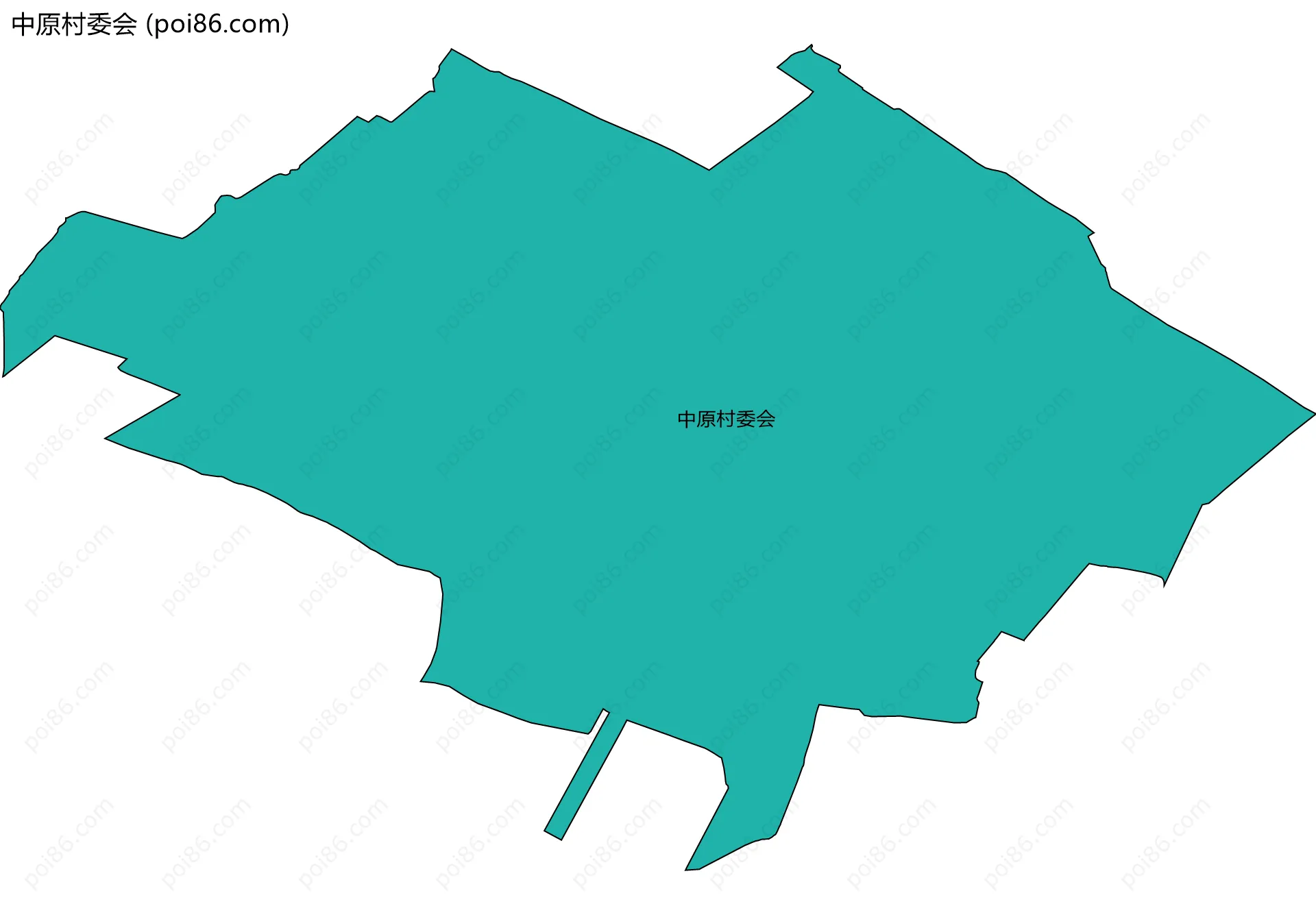 中原村委会边界地图