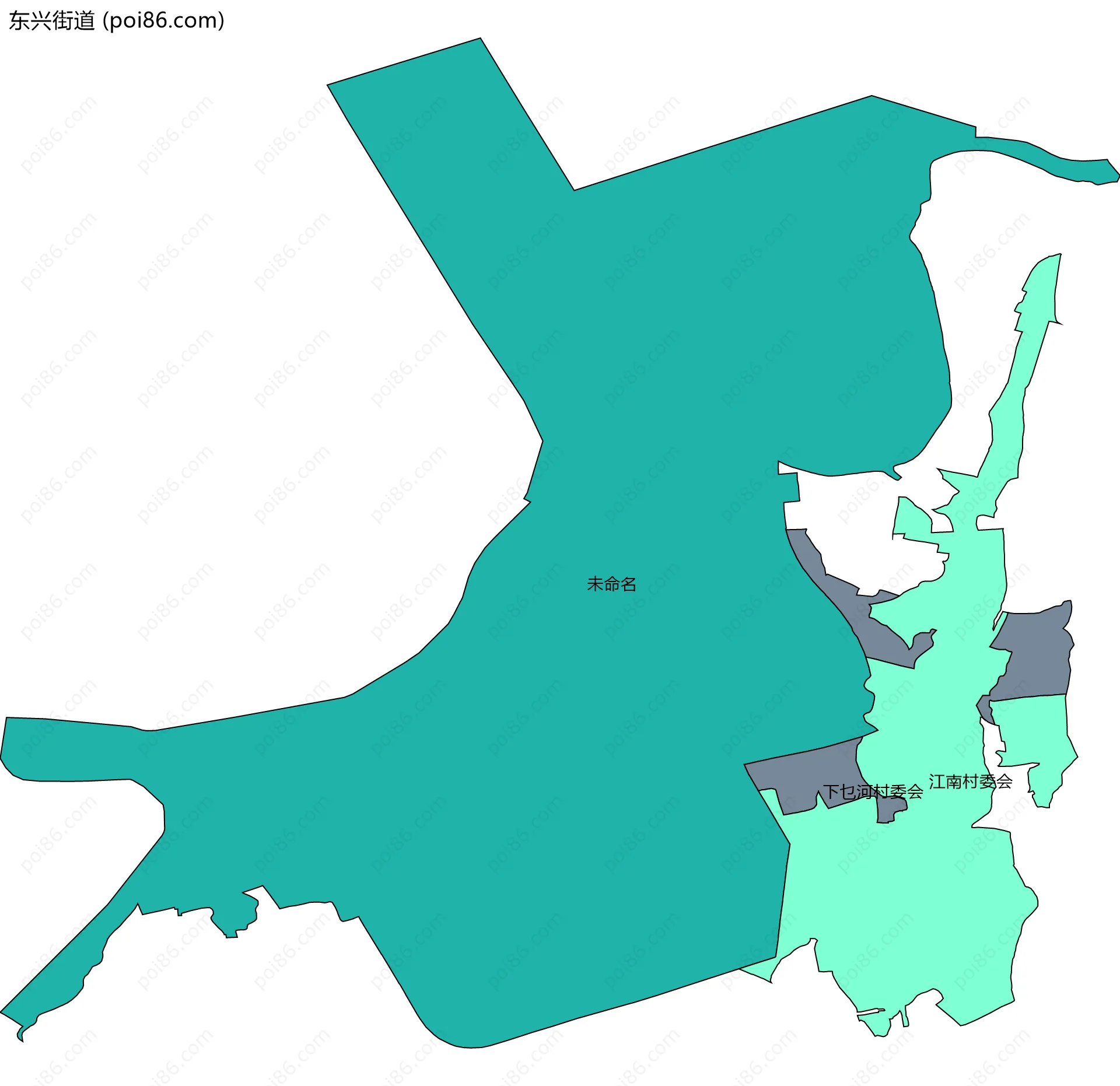 东兴街道边界地图(五级行政区划)