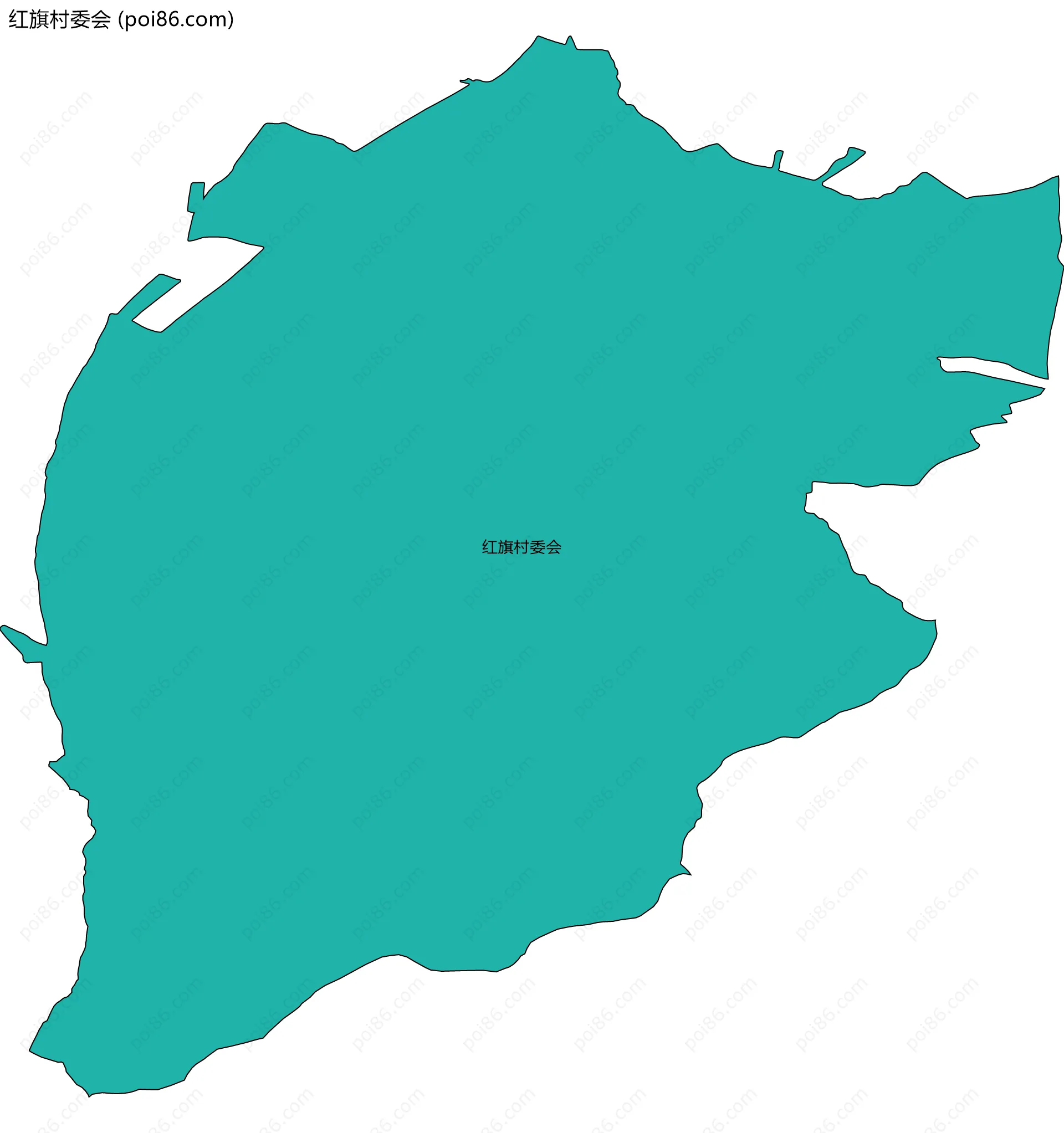 红旗村委会边界地图