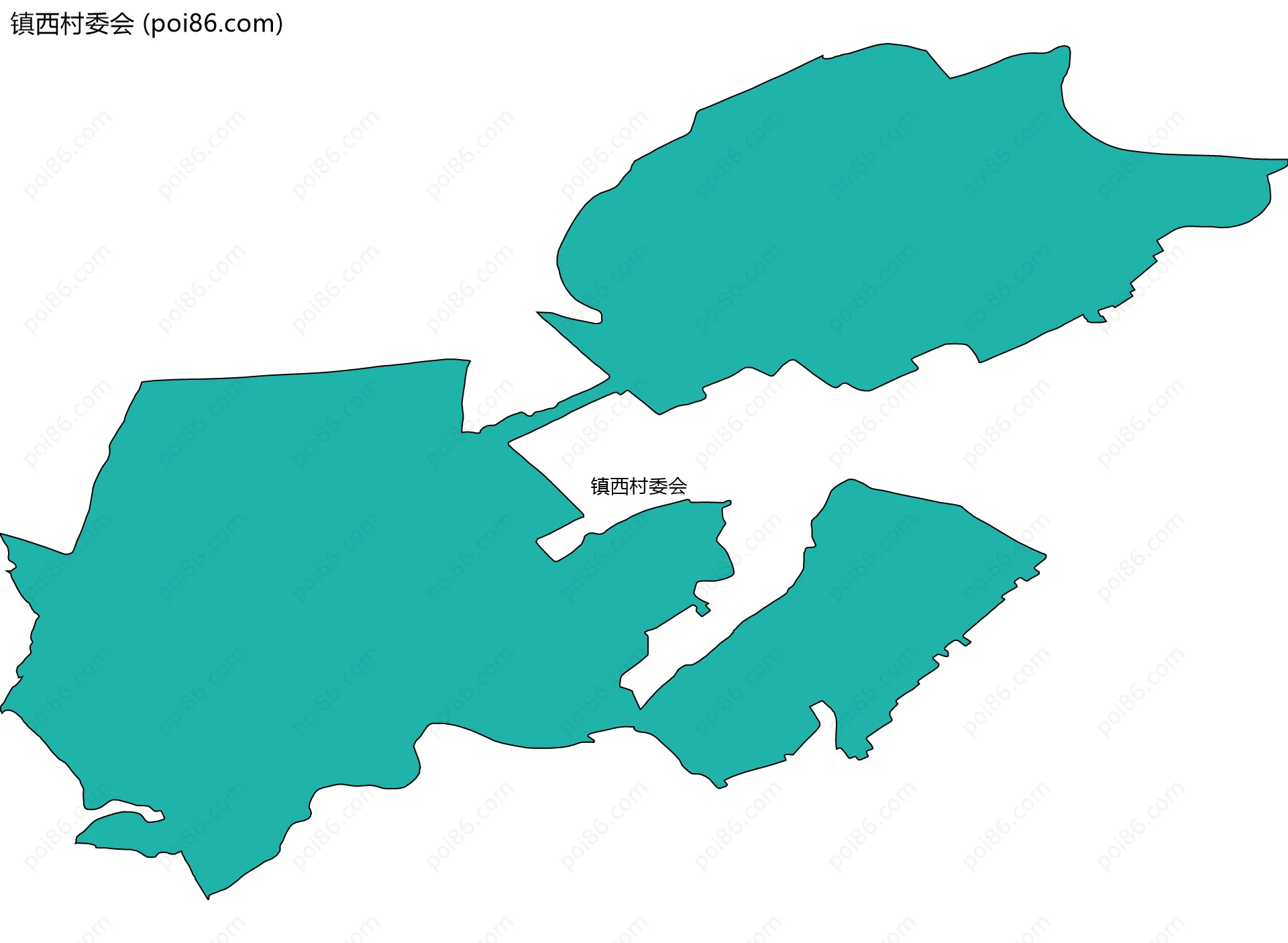 镇西村委会边界地图