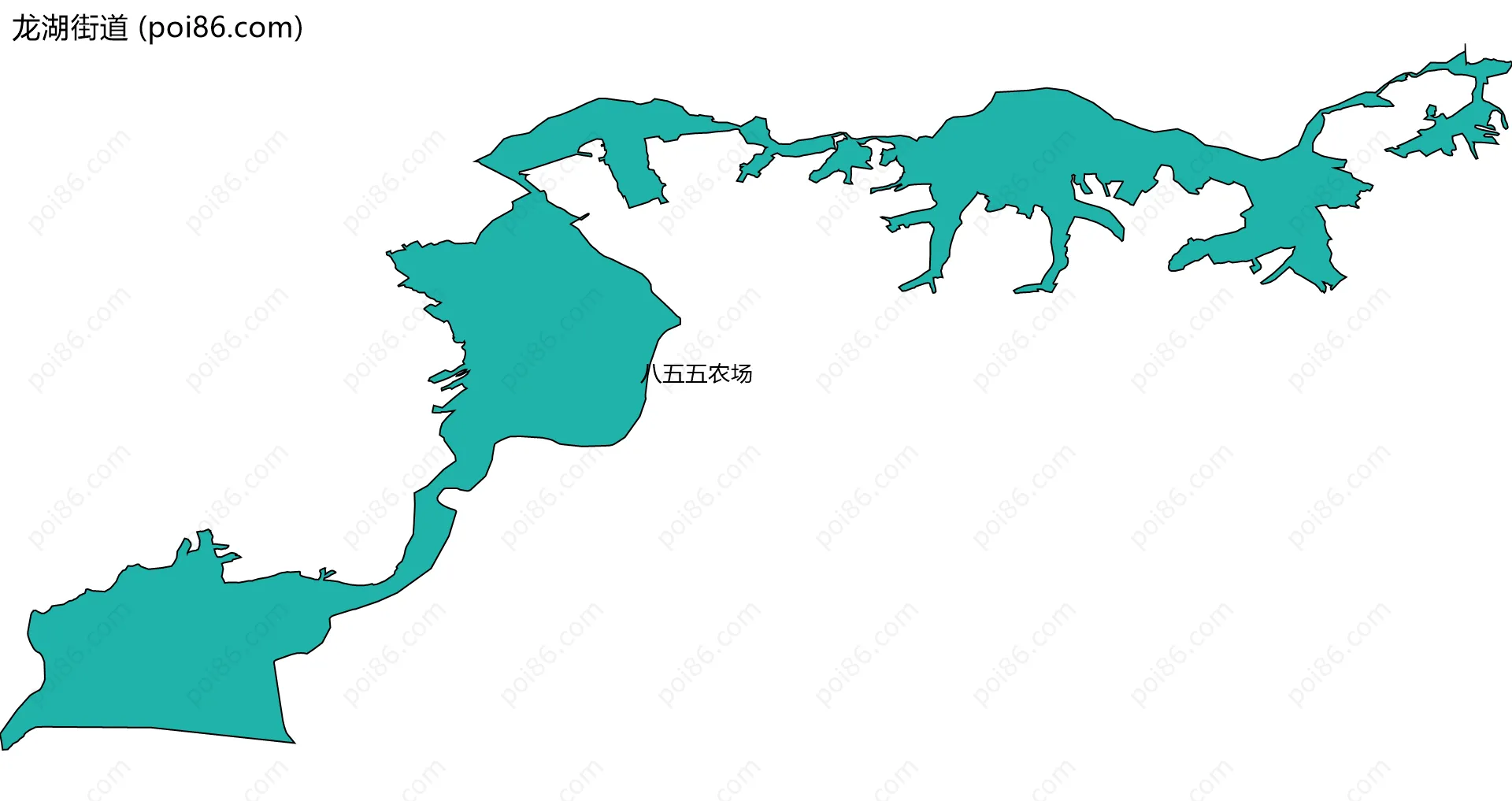 龙湖街道边界地图(五级行政区划)
