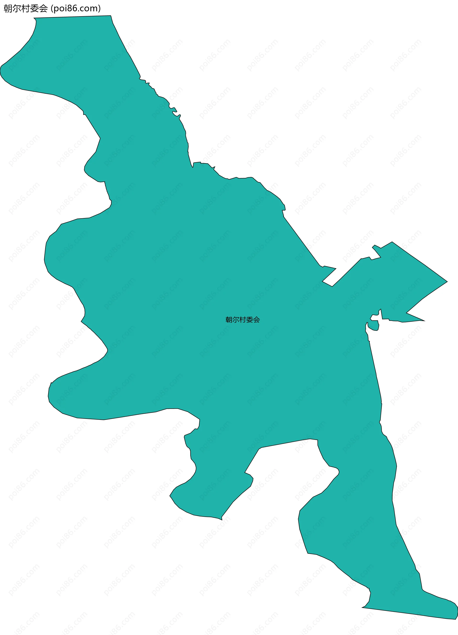 朝尔村委会边界地图