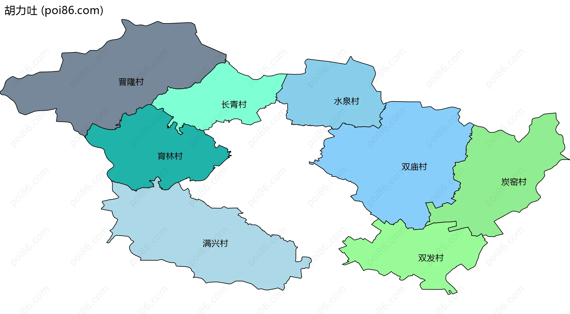 胡力吐边界地图(五级行政区划)