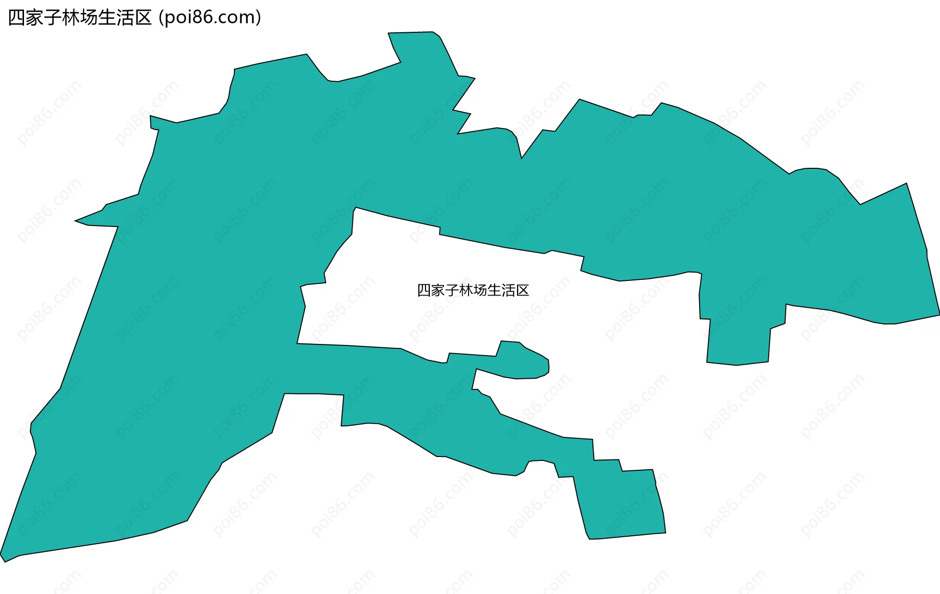 四家子林场生活区边界地图