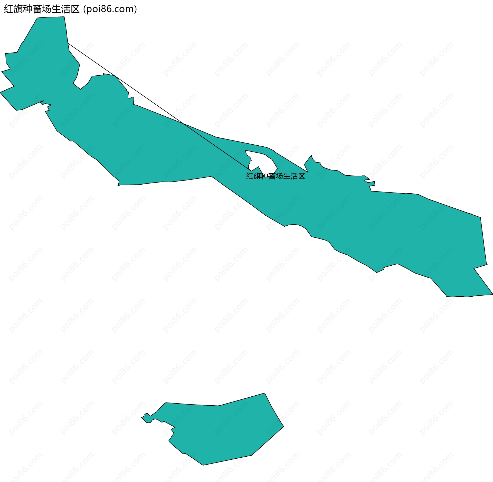 红旗种畜场生活区边界地图