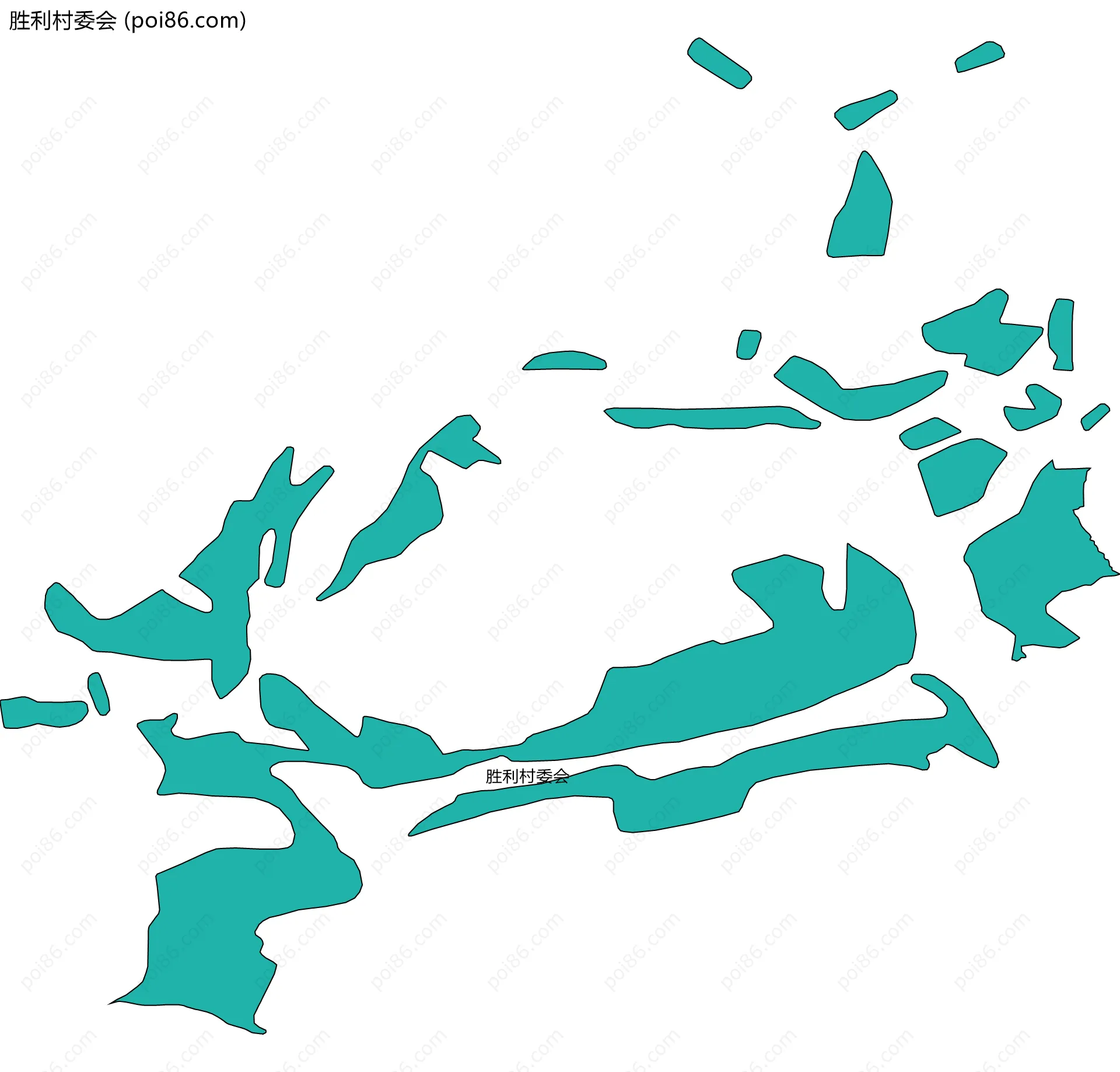 胜利村委会边界地图
