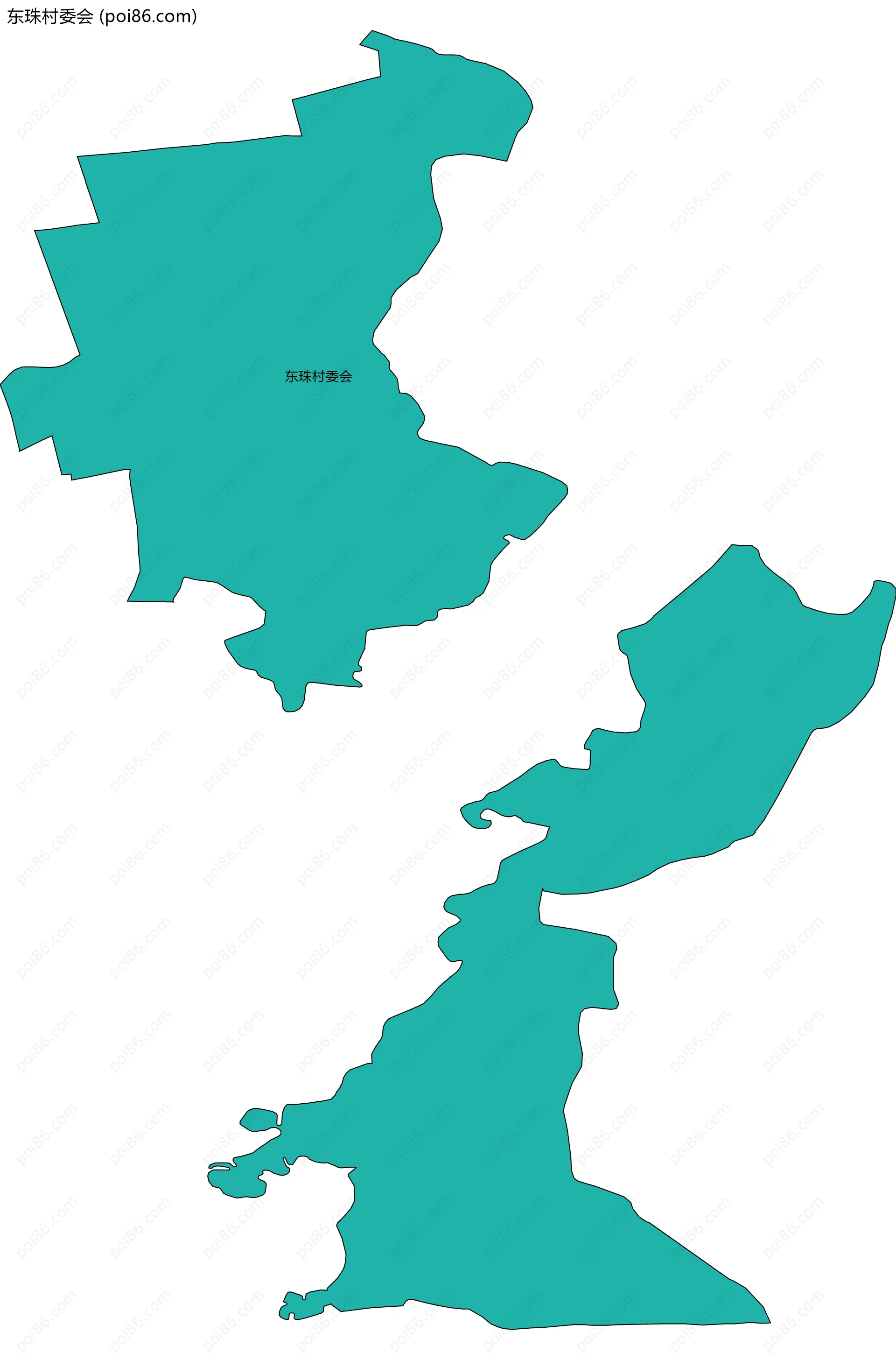 东珠村委会边界地图