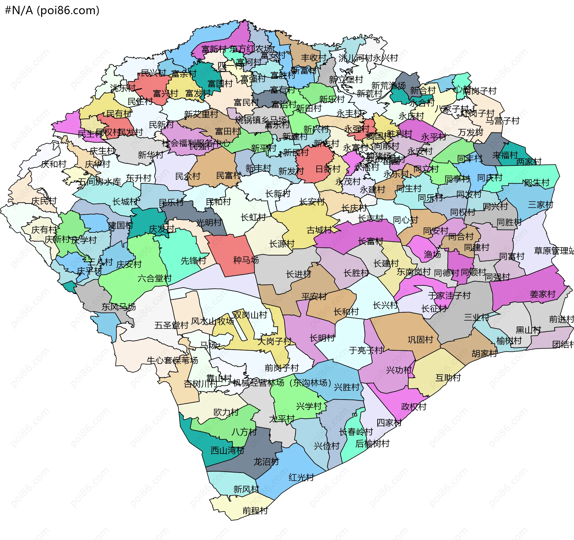 #N/A边界地图(五级行政区划)