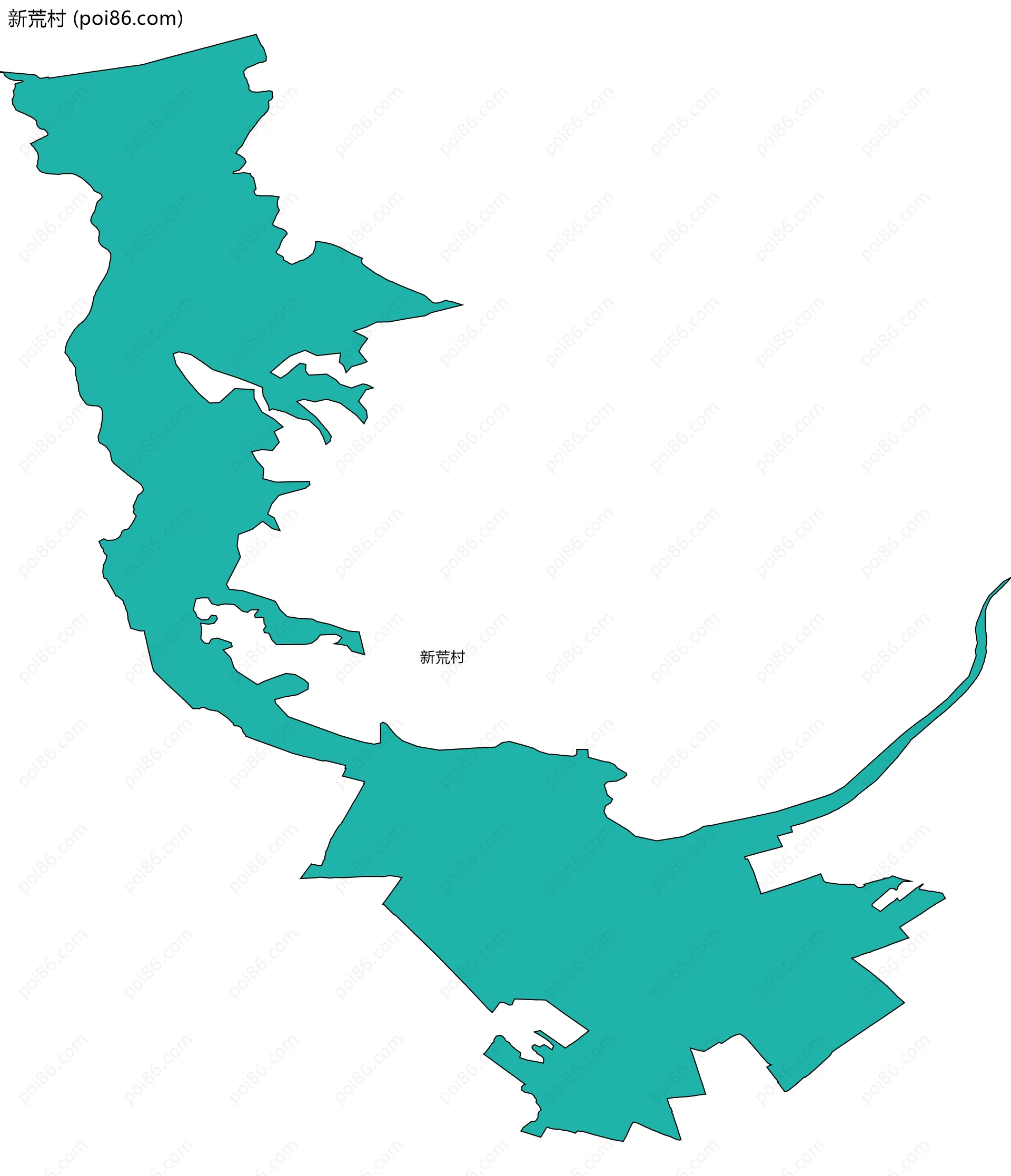新荒村边界地图