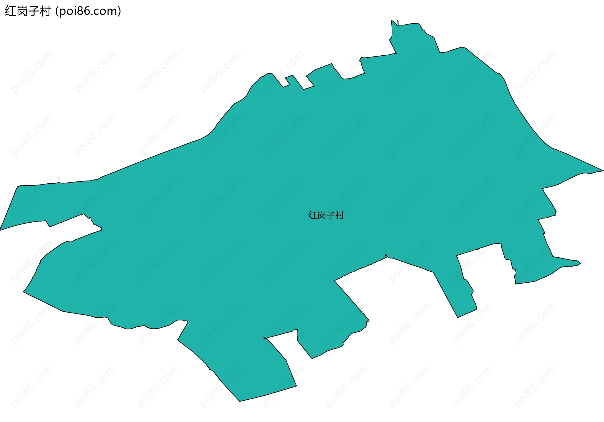 红岗子村边界地图